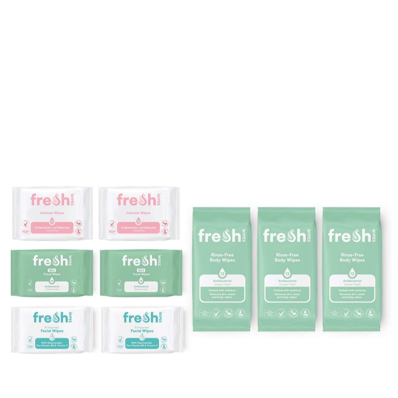 FreshWipes Top to Toe Complete Wipes Collection Nine Packs