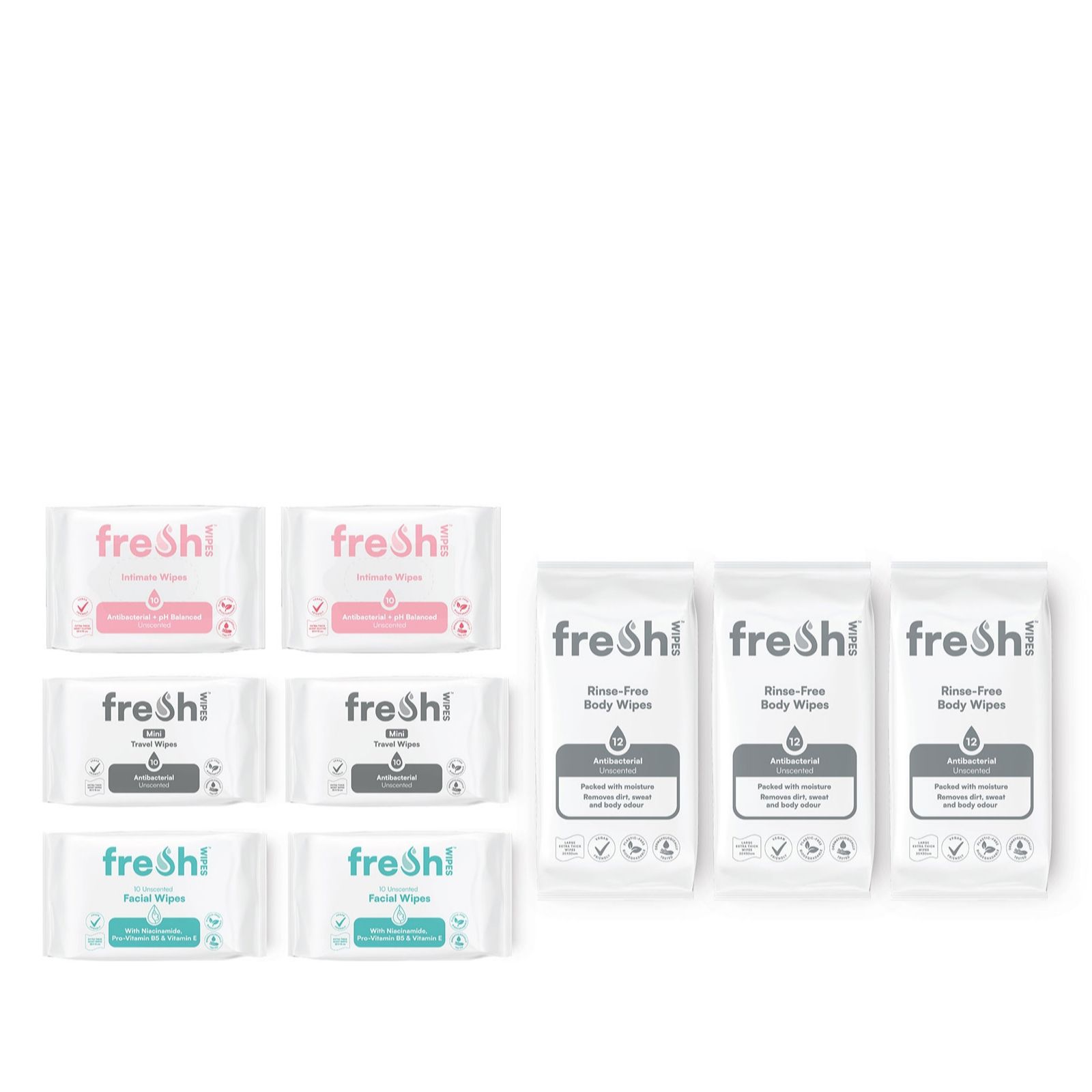 FreshWipes Top to Toe Complete Wipes Collection Nine Packs