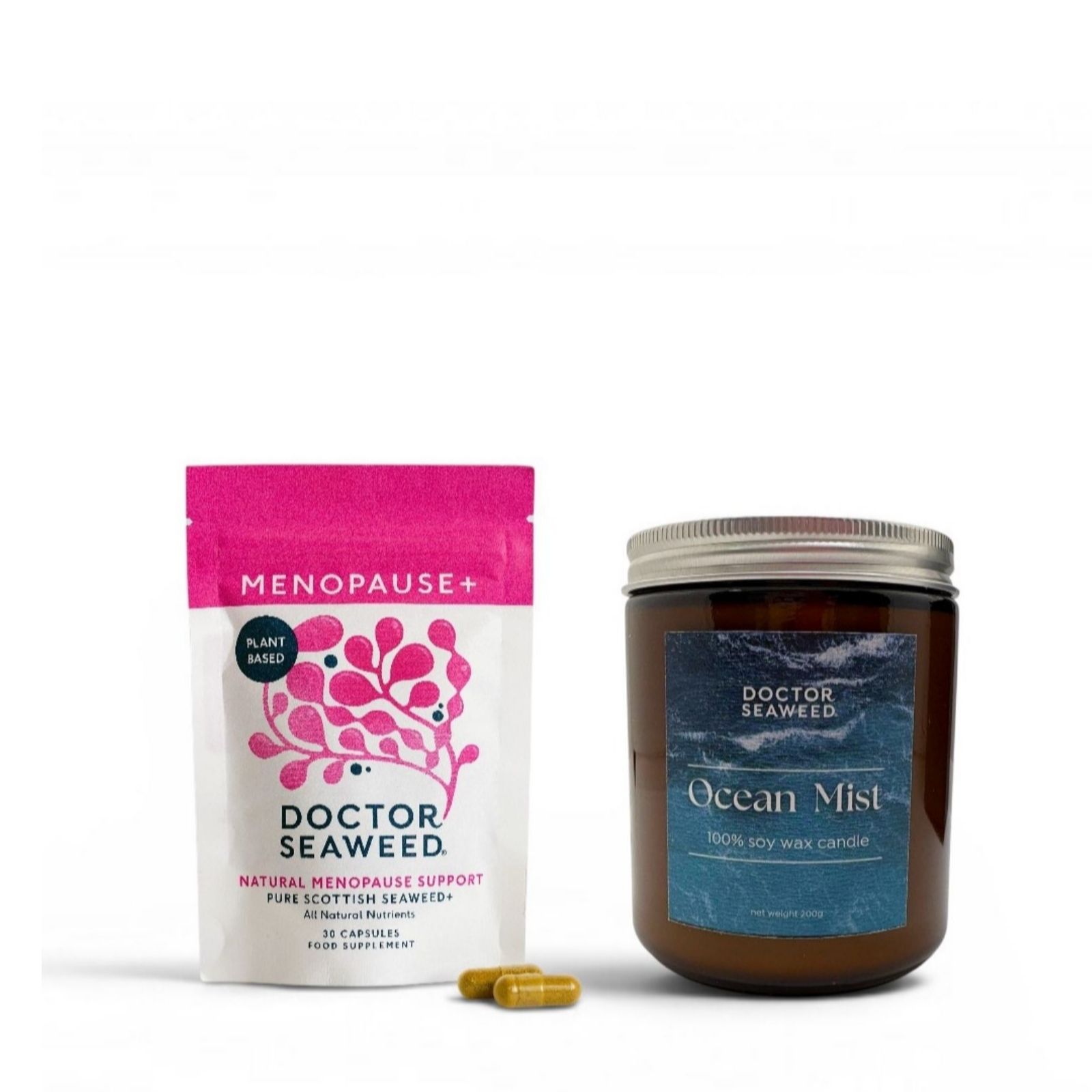 Doctor Seaweed Menopause+ 30 Day Supply with Ocean Mist Candle