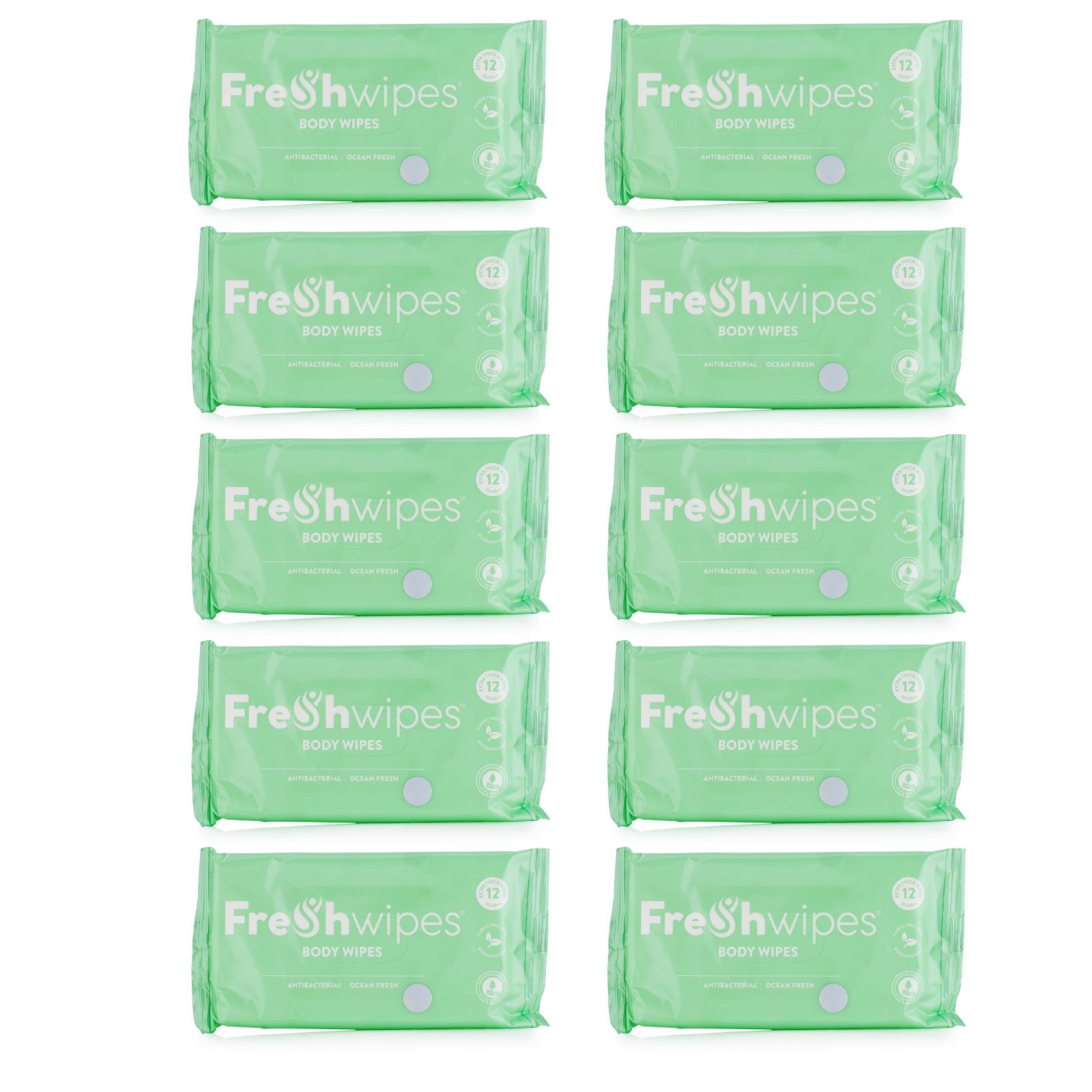 FreshWipes Body Wipes Set of 10 Packs