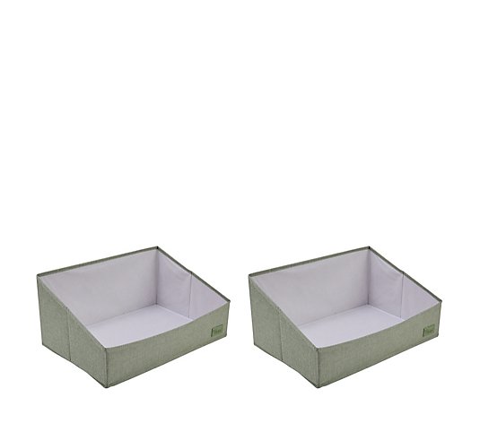 Periea Set of 2 Linen Look Open Storage Boxes