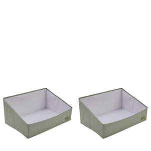 Periea Set of 2 Linen Look Open Storage Boxes - 724490