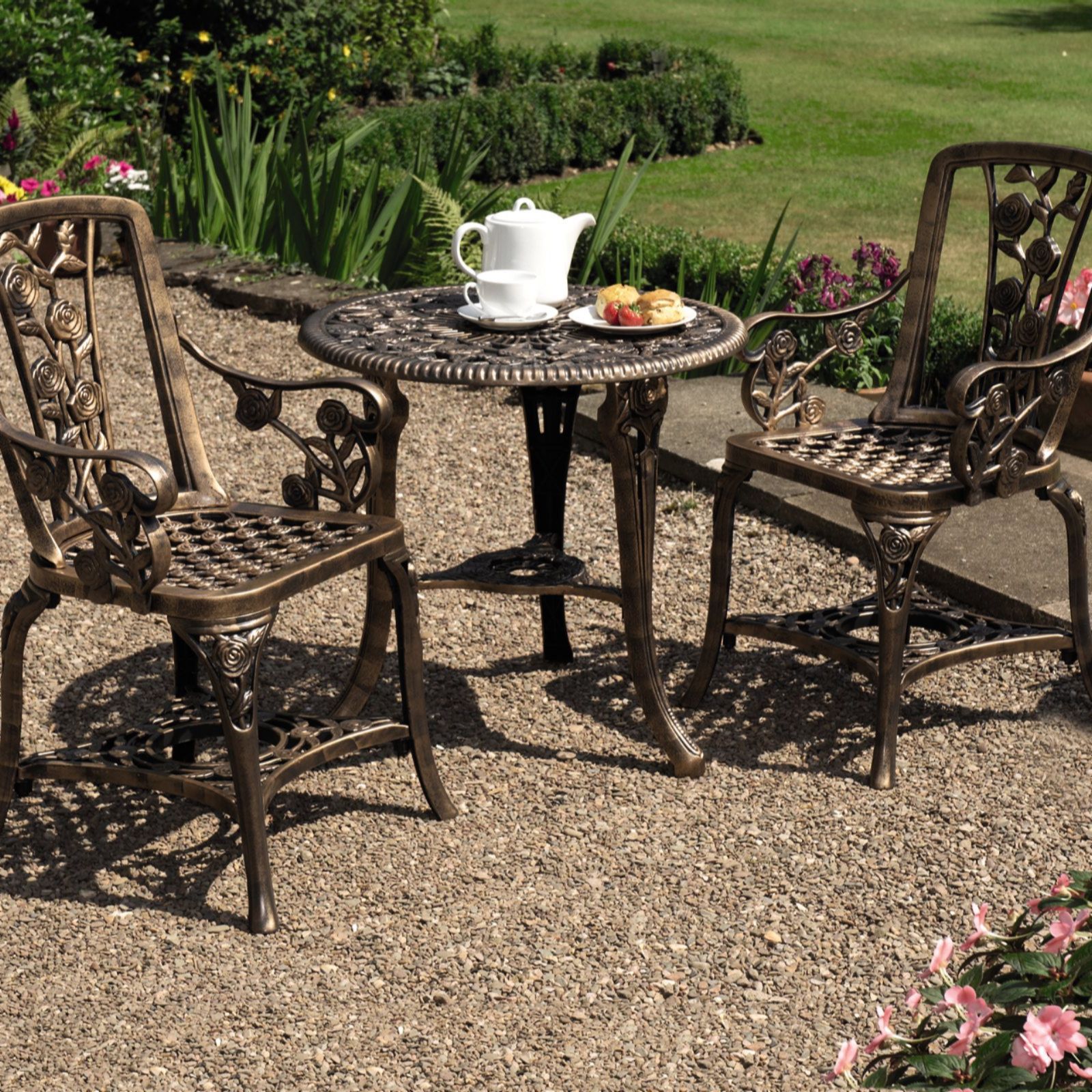3pc Rose Bistro Furniture Set