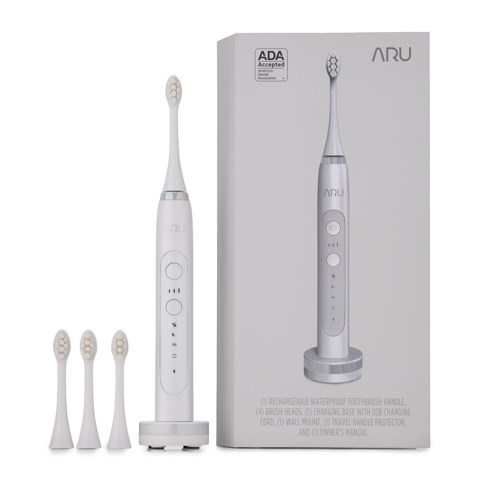 ARU Sonic Toothbrush with Additional Heads & Mirror Mount