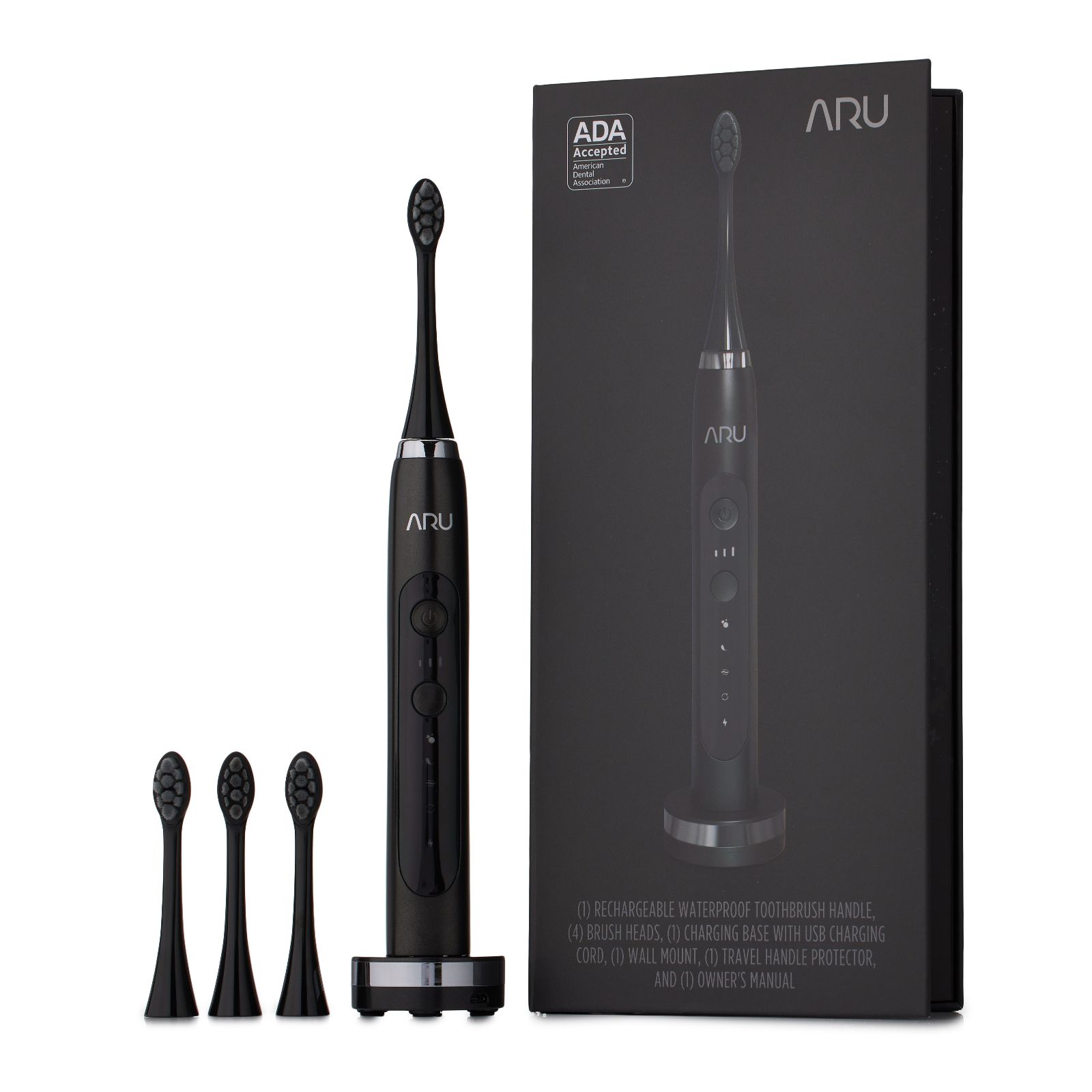 ARU Sonic Toothbrush with Additional Heads & Mirror Mount
