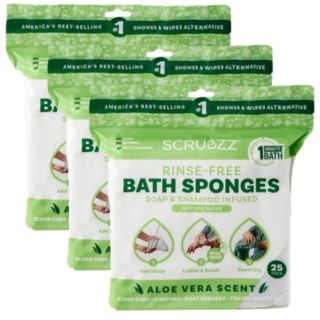 SCRUBZZ 75 Piece Rinse Free Bath & Shower Sponges