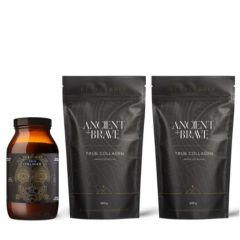 Ancient + Brave True Collagen Jar 200g & 2 x Refill Pouch 200g