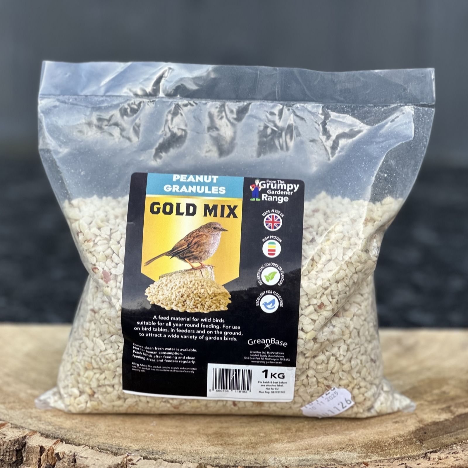 Grumpy Gardener 1kg Chopped Peanuts