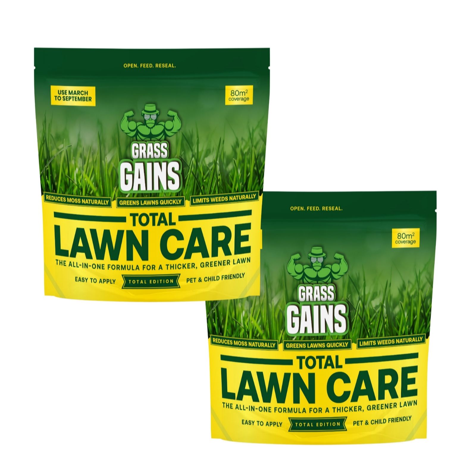 Grass Gains Total Lawn Care 80m2 Twin Pack