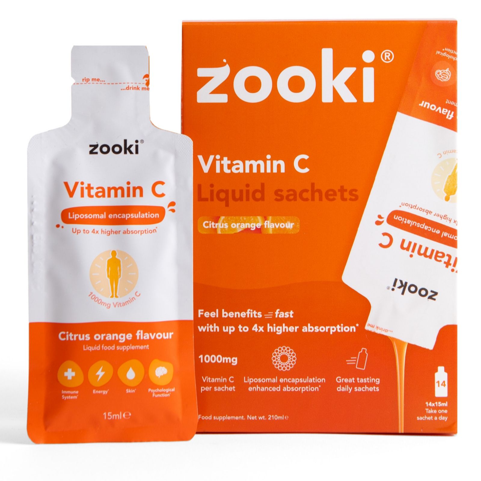 Zooki Vitamin C Liquid Sachets 2 Week Supply