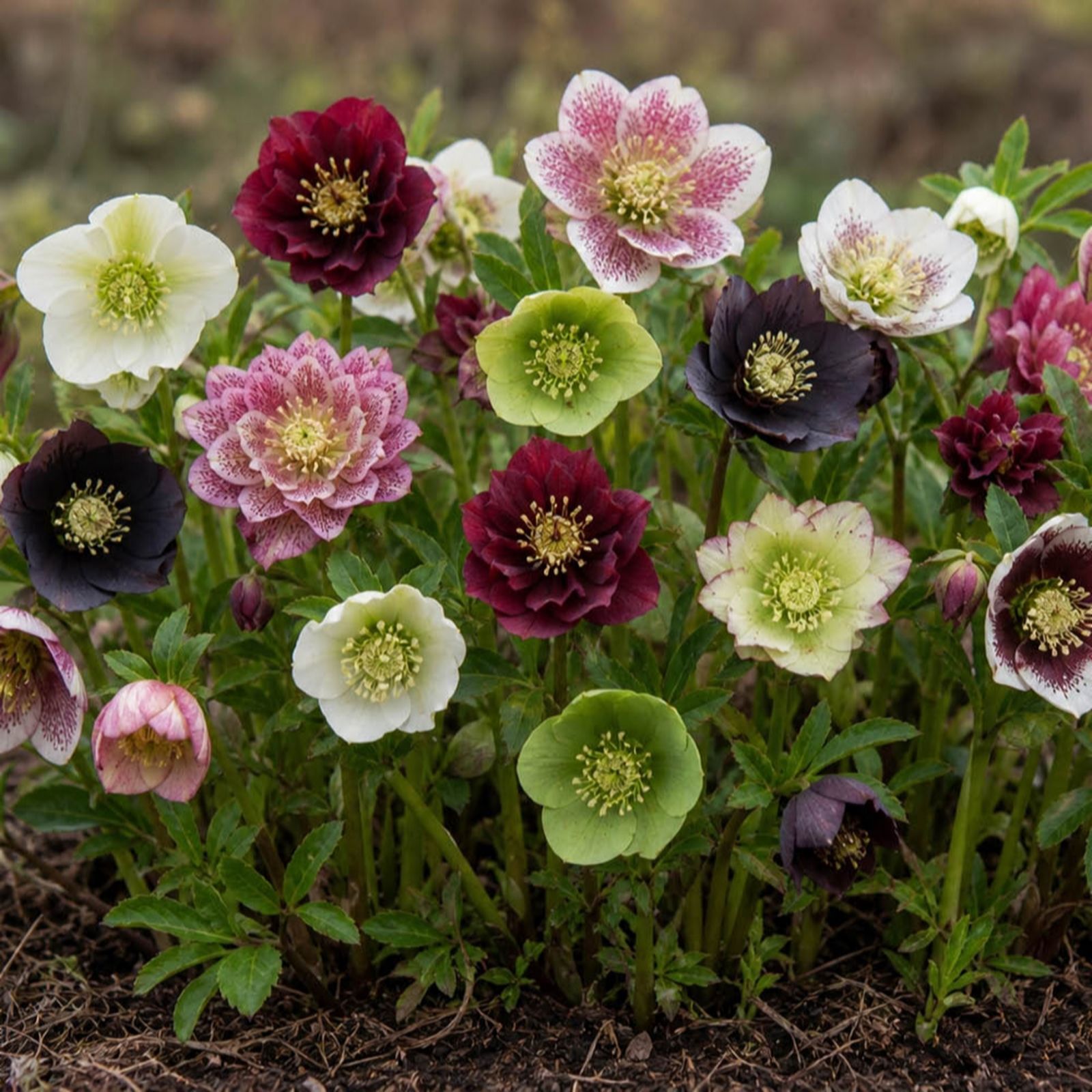 YouGarden Hellebore 'Double Queen' Mix Plug Plants x6