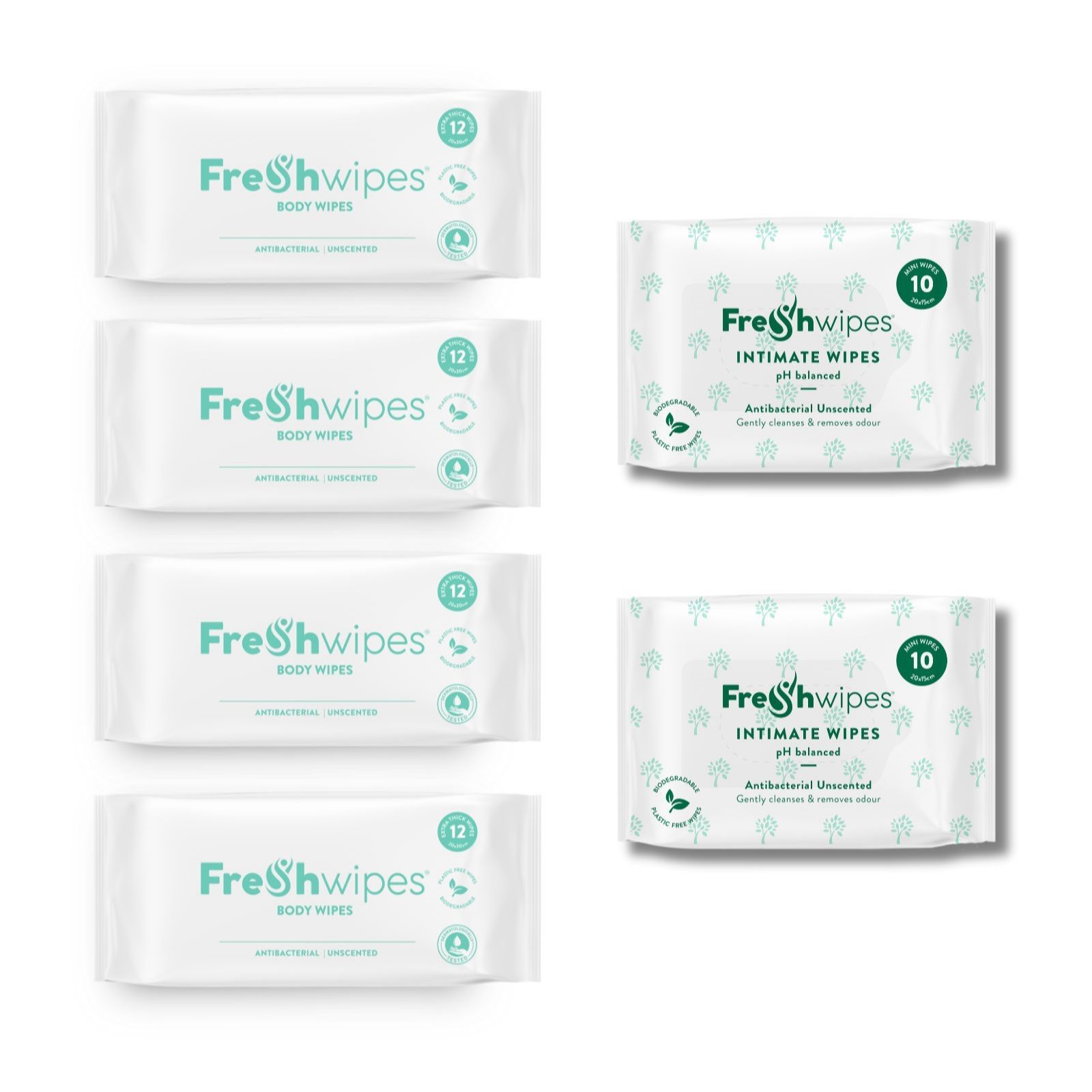 FreshWipes Self Care Bundle with Set of 4 Body & Set of 2 Intimate Wipes
