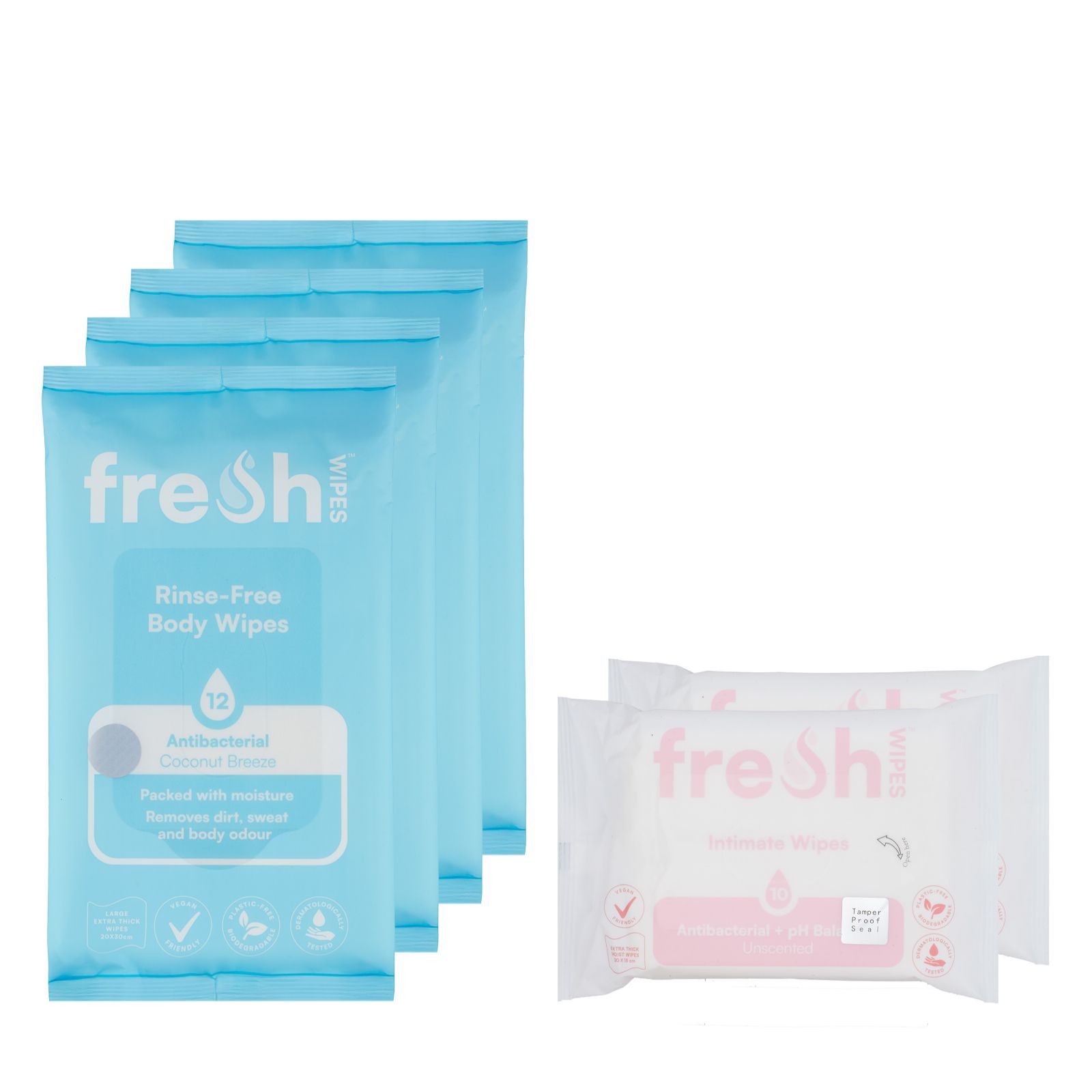 FreshWipes Self Care Bundle with Set of 4 Body & Set of 2 Intimate Wipes