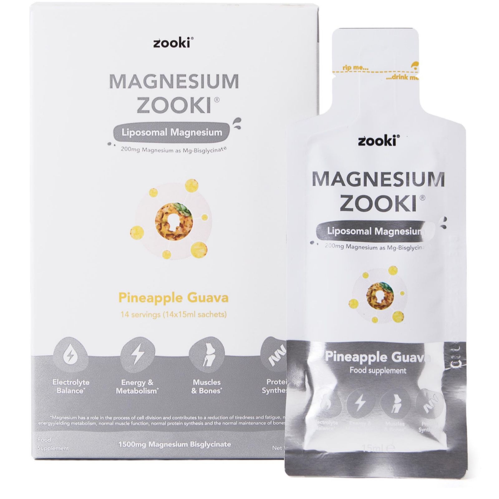 Zooki Magnesium Liquid Sachets 2 Week Supply