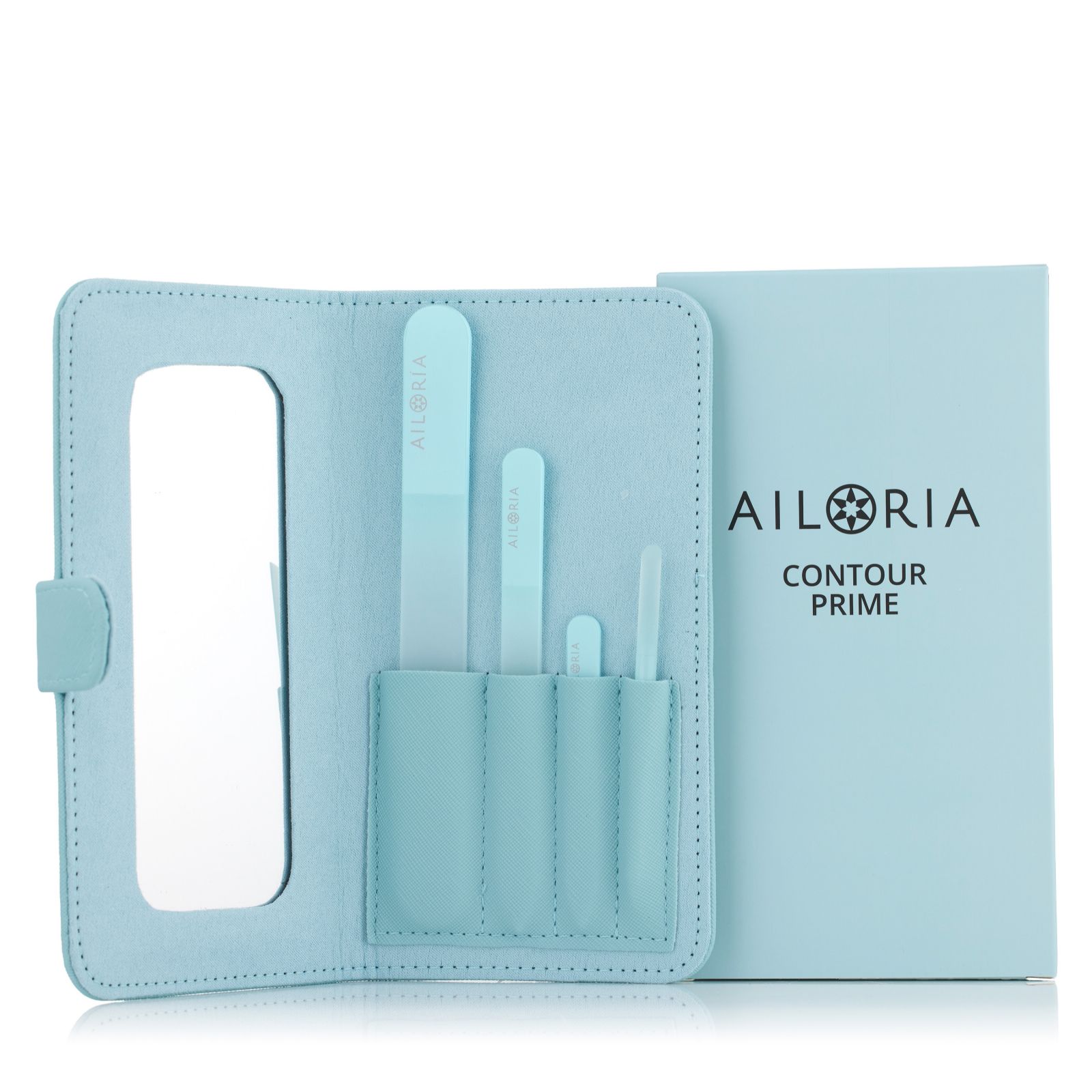 AILORIA Contour Prime Glass Nail File Set with Case & Mirror