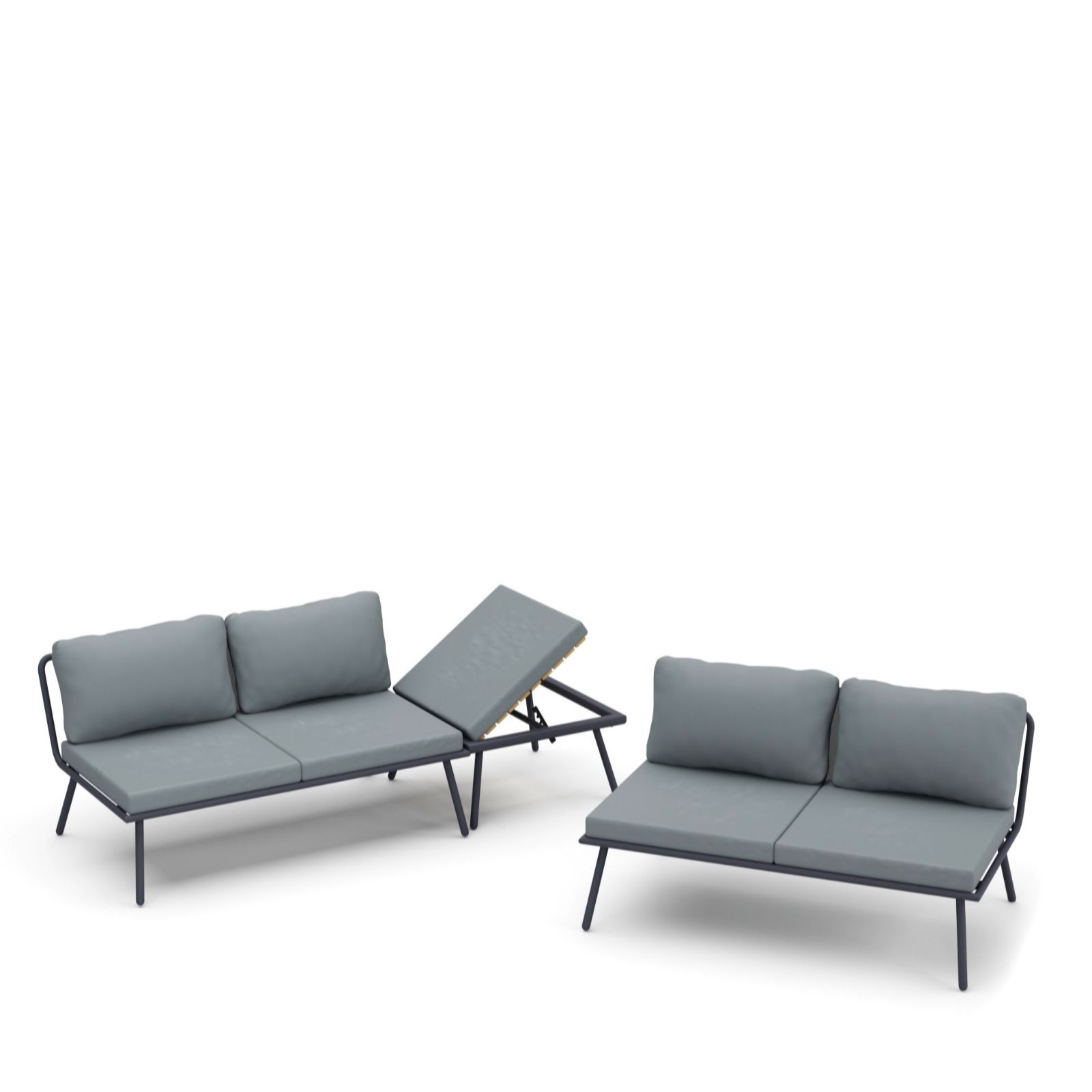 Garden Stories Multi-Way Pair of 2-Seater Sofas & Table
