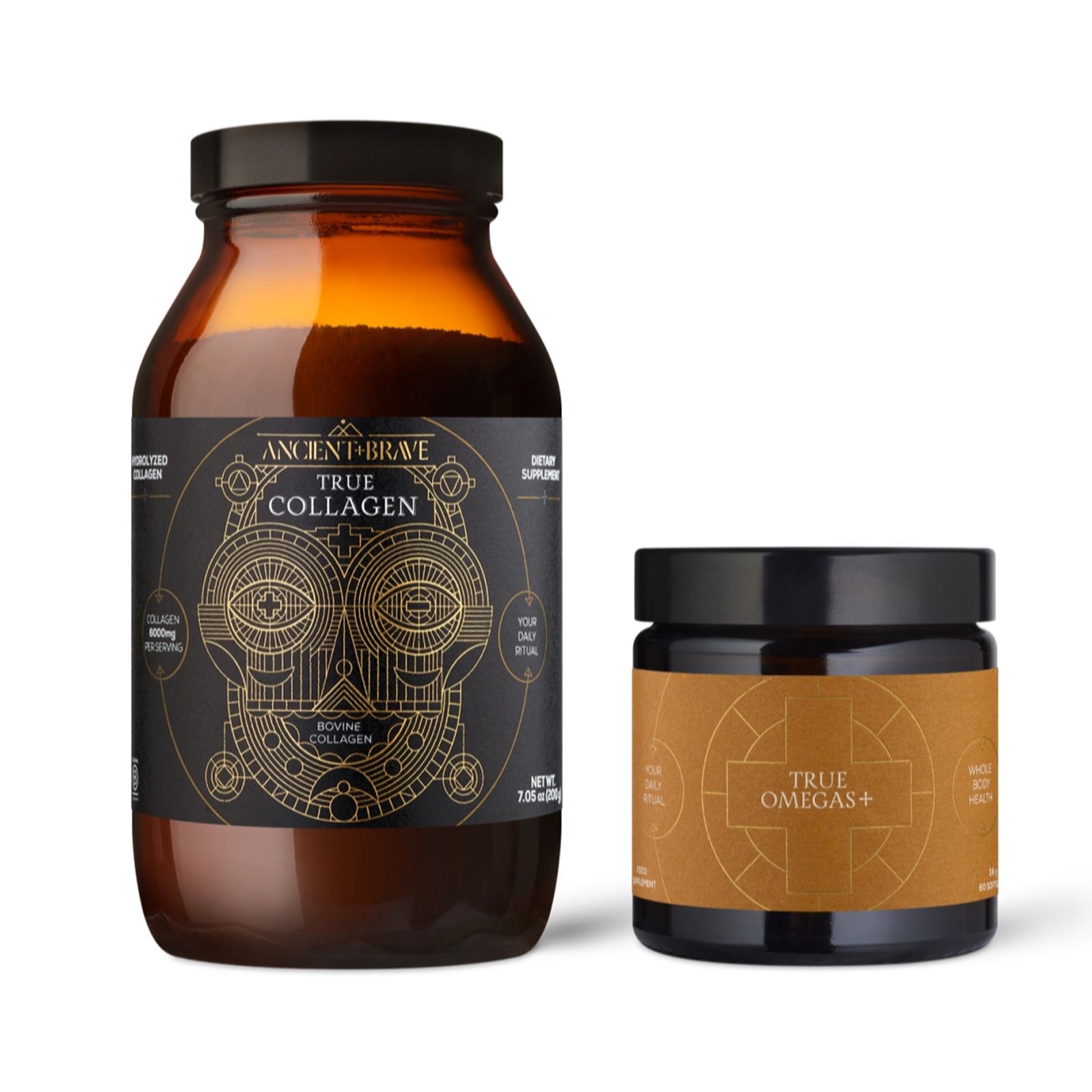 Ancient + Brave True Collagen Jar 200g & True Omegas+ 60 Softgels