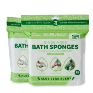 SCRUBZZ 50 Piece Rinse Free Bath & Shower Sponges