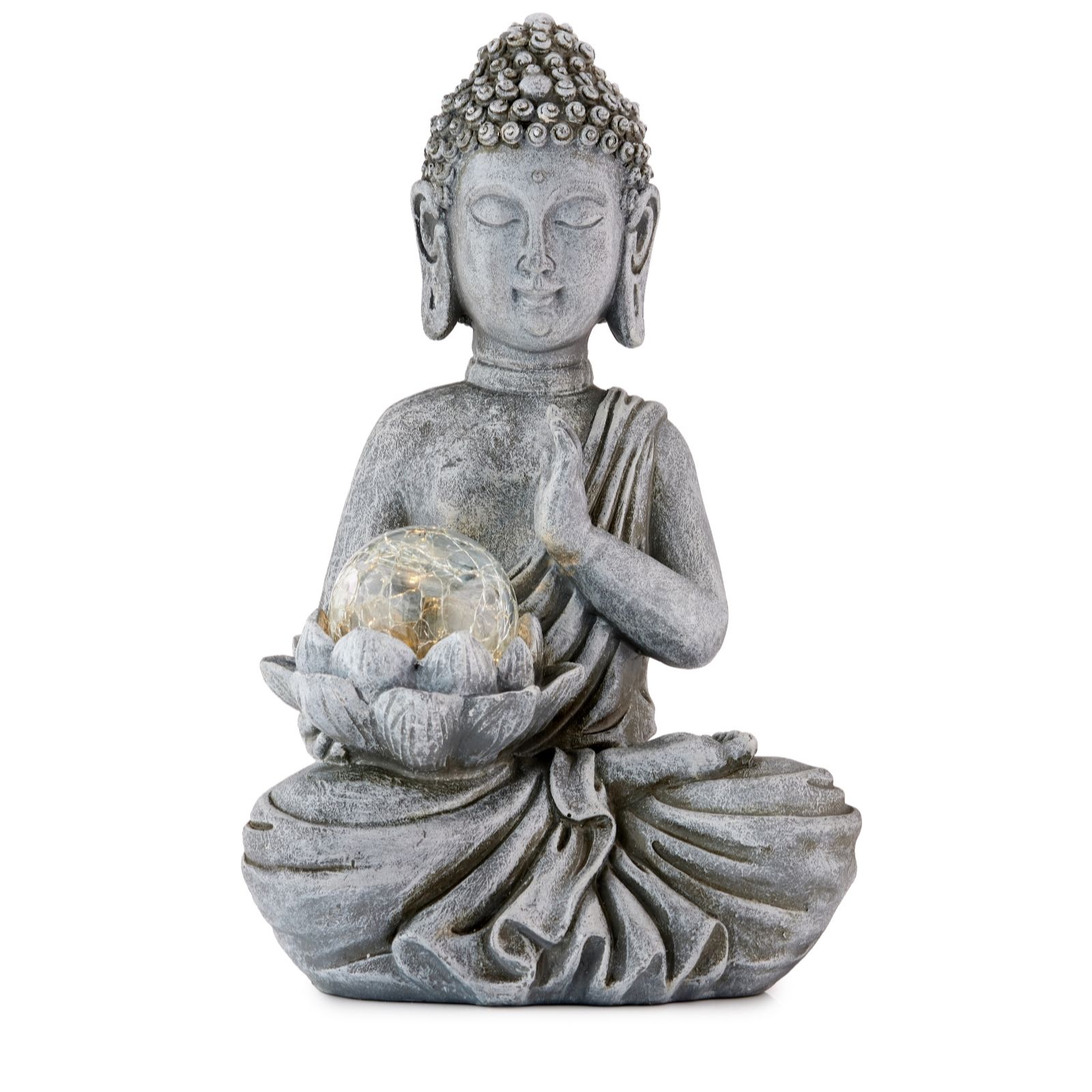 Outlet Garden Stories Buddha Statue Solar Garden Light