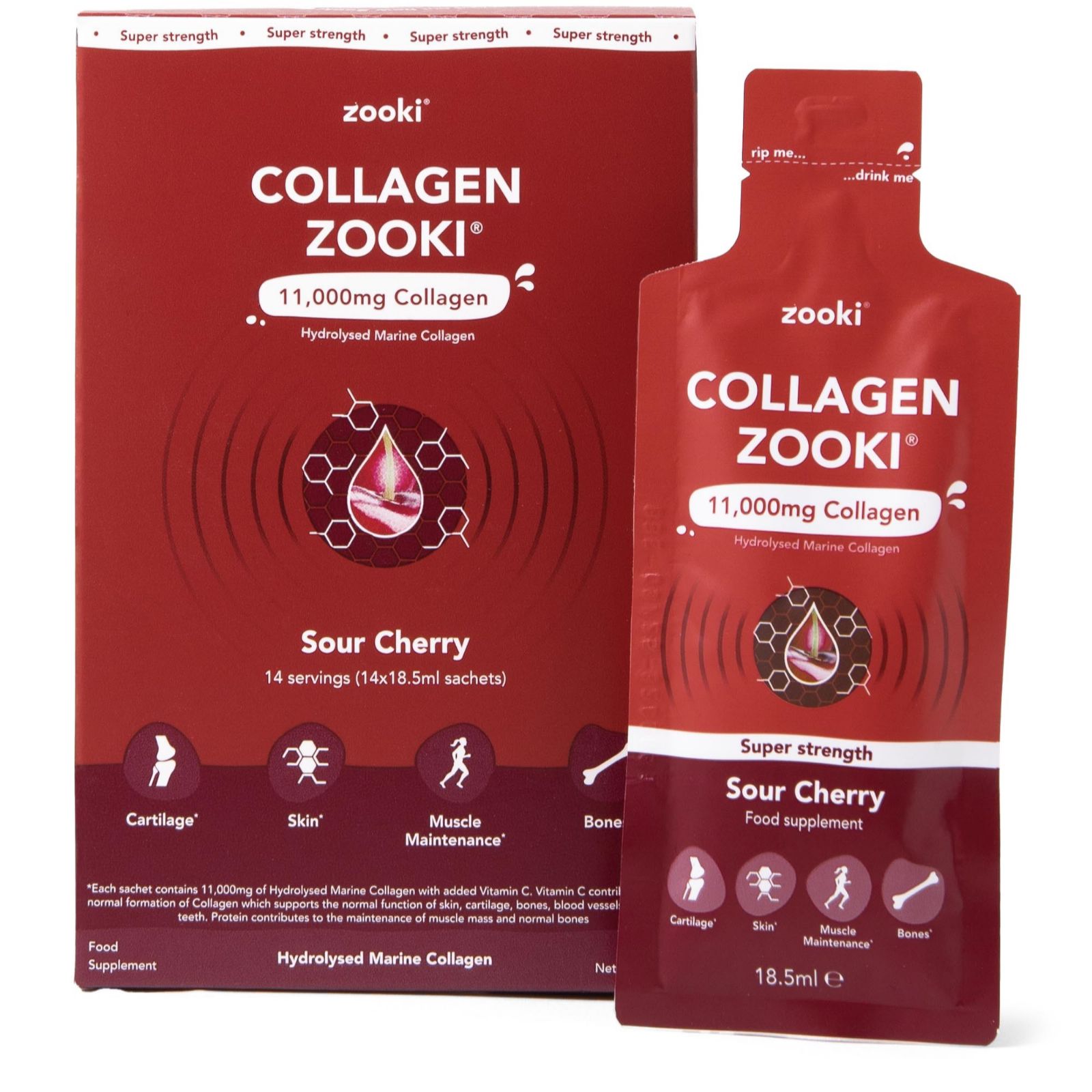 Zooki Super Strength Marine Collagen Liquid Sachets 2 Week Supply