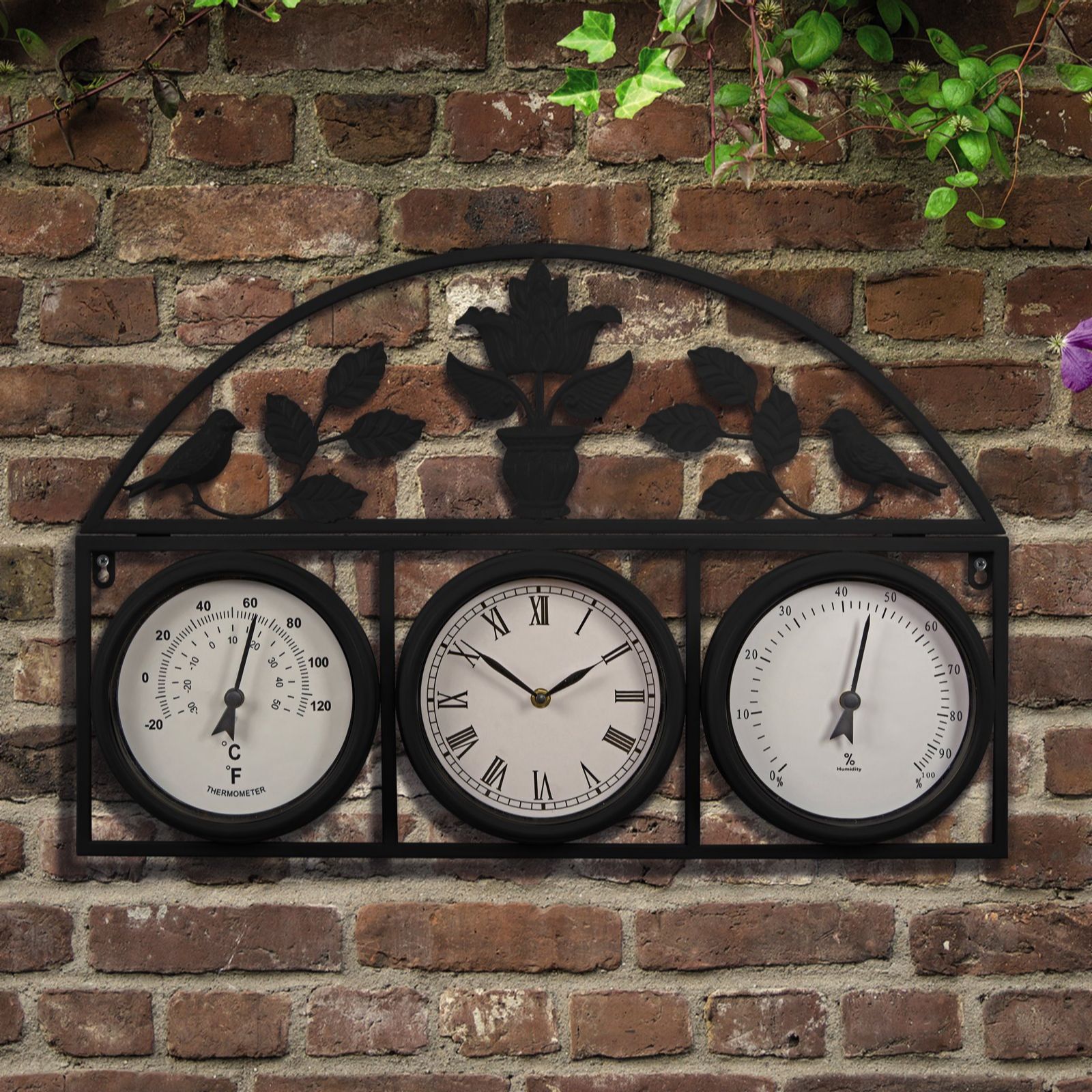 Garden Wall Clock/Weather Station