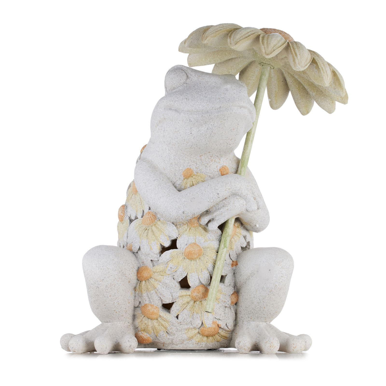 Garden Reflections Decorative Frog with Flower