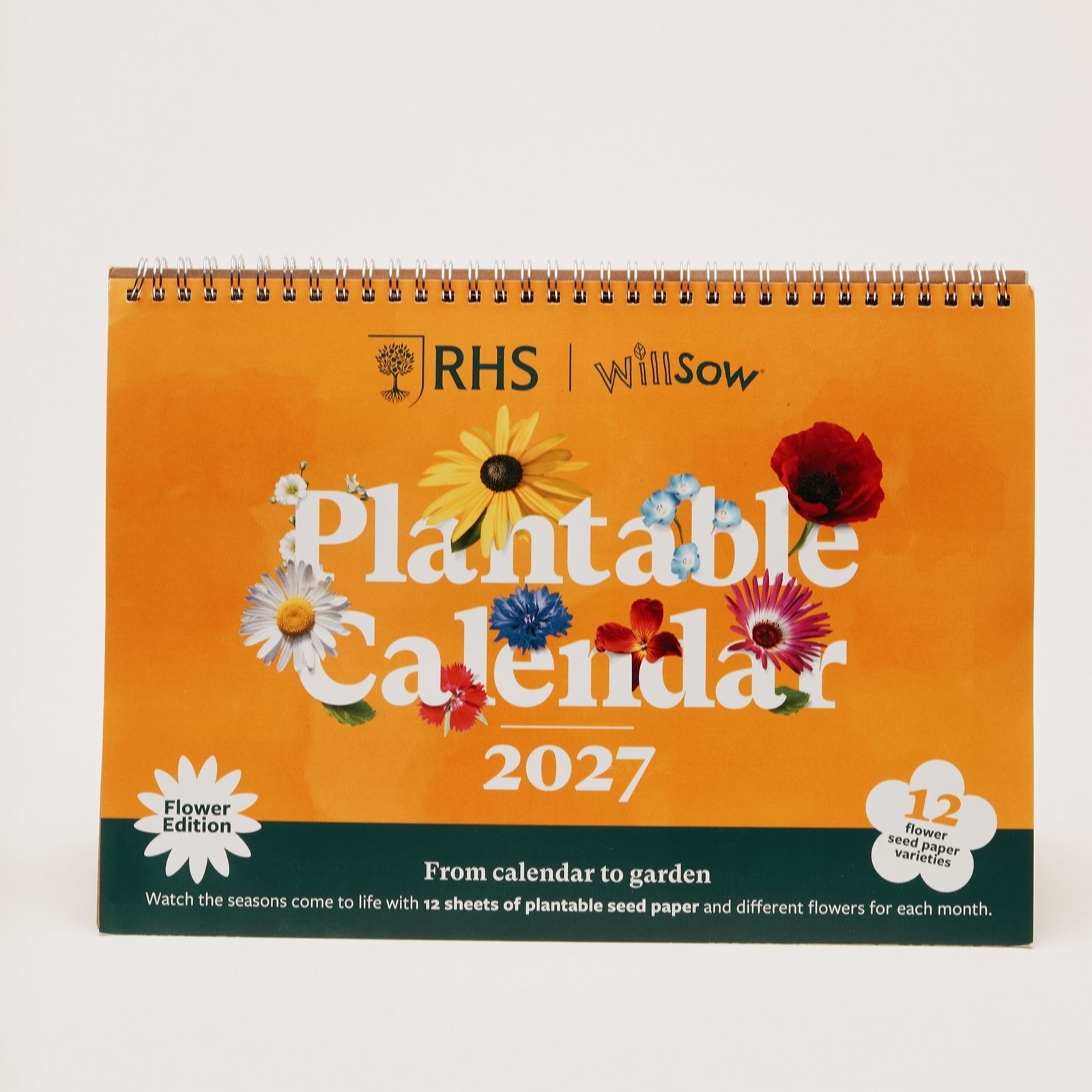 Willsow RHS 2027 A5 Flower Desk Calendar