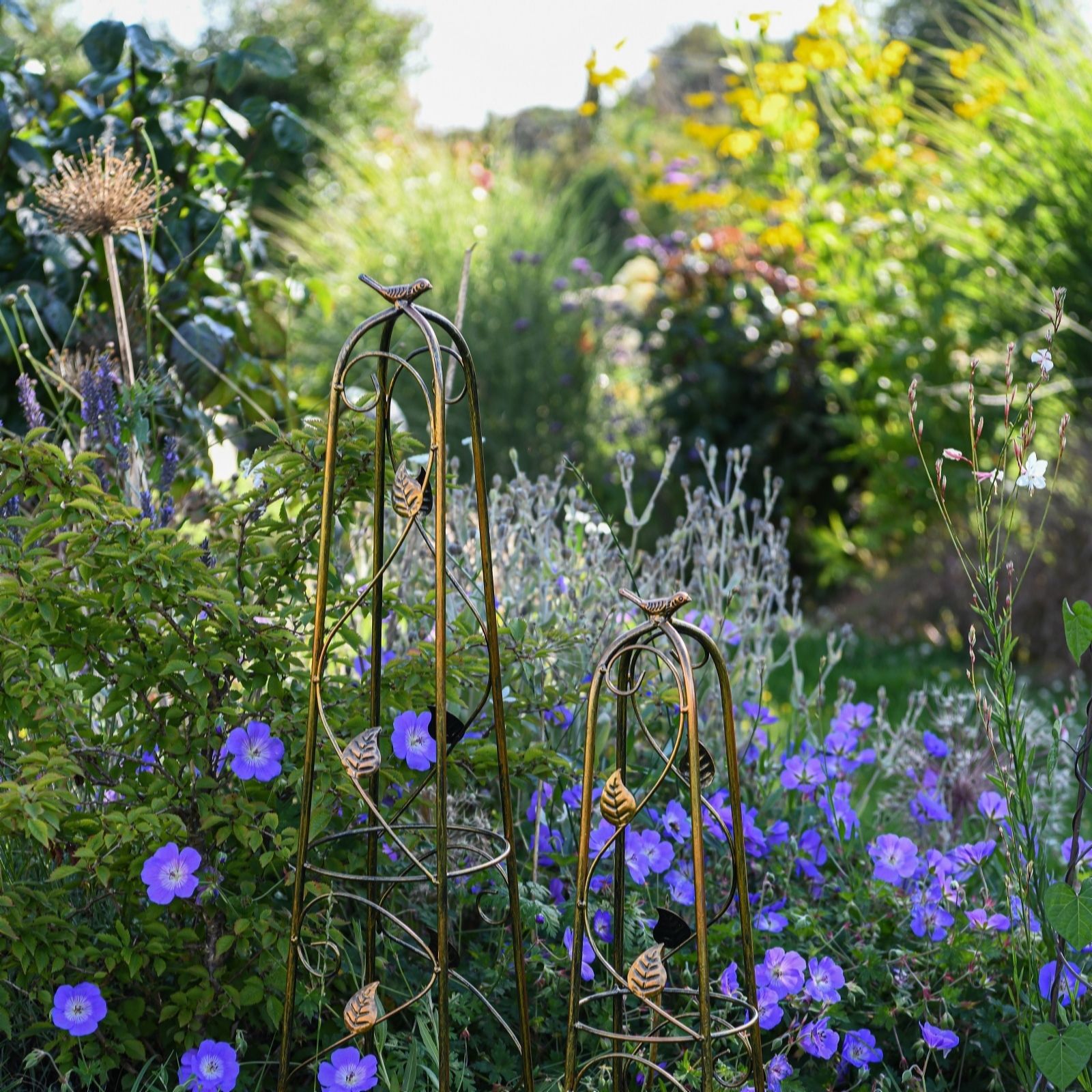 Thompson & Morgan Garden Gear Metal Ornamental Obelisks Bronze  - Set of 2