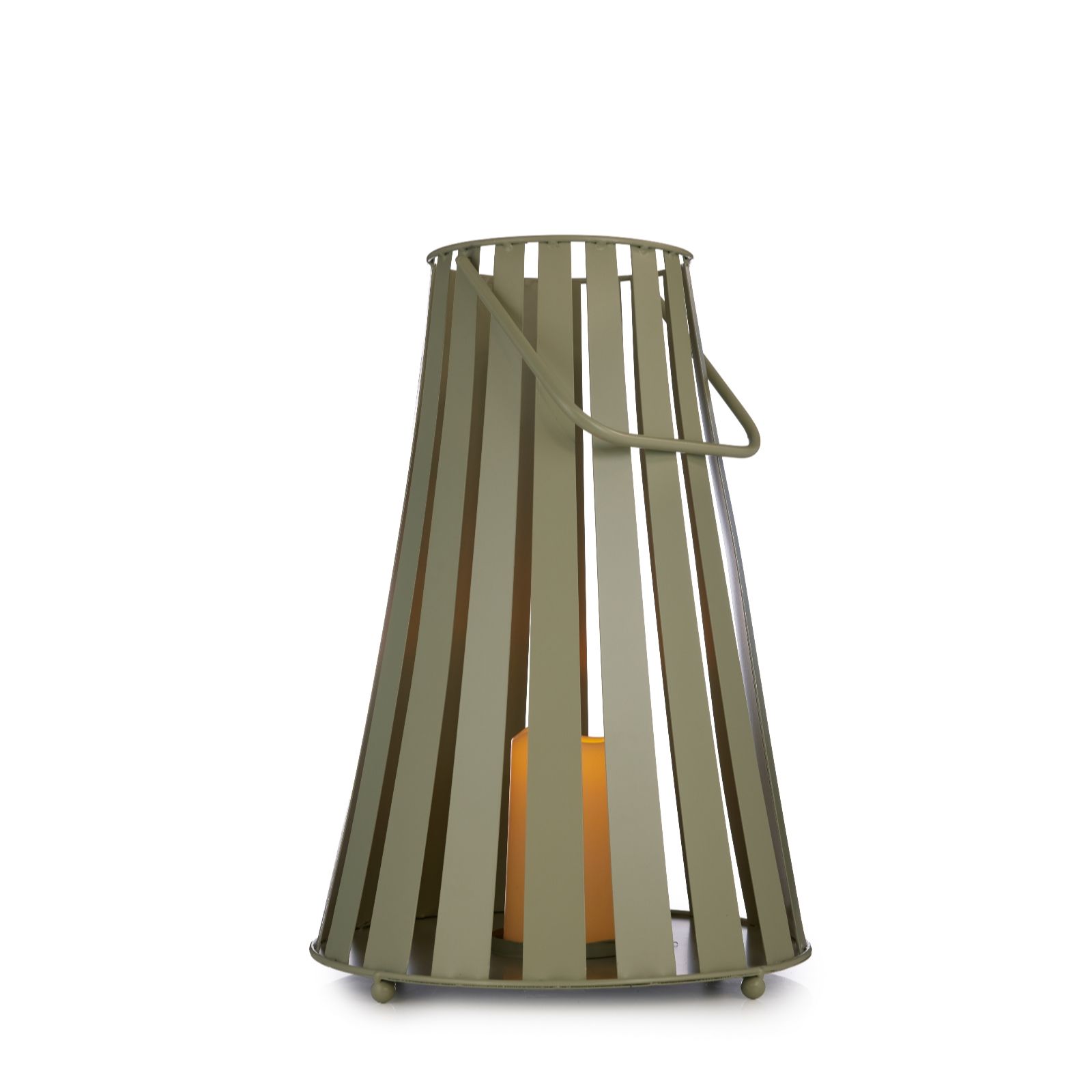 Abode Flared Metal Lantern with LED Candle 37cm