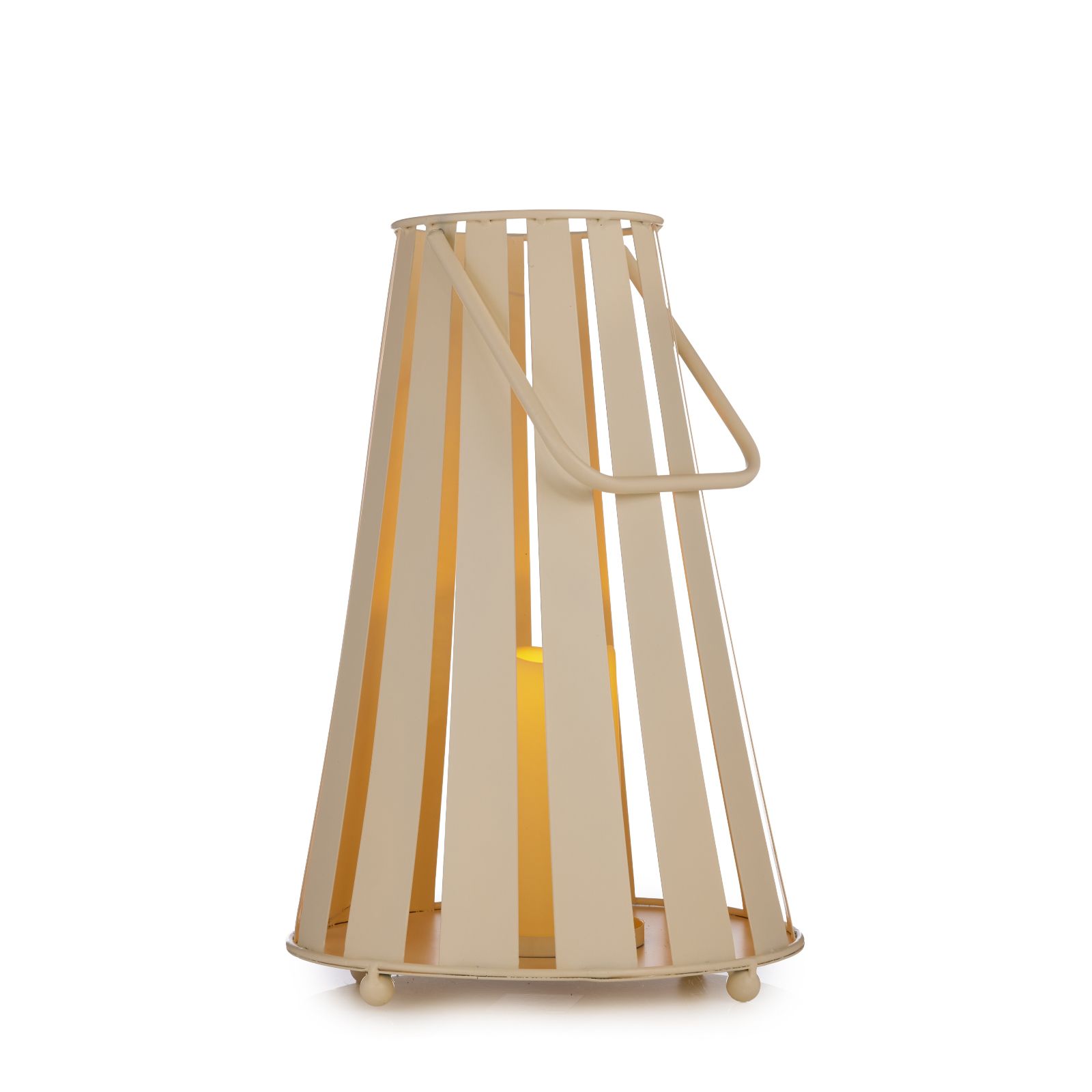 abode Flared Metal Lantern with LED Candle 37cm