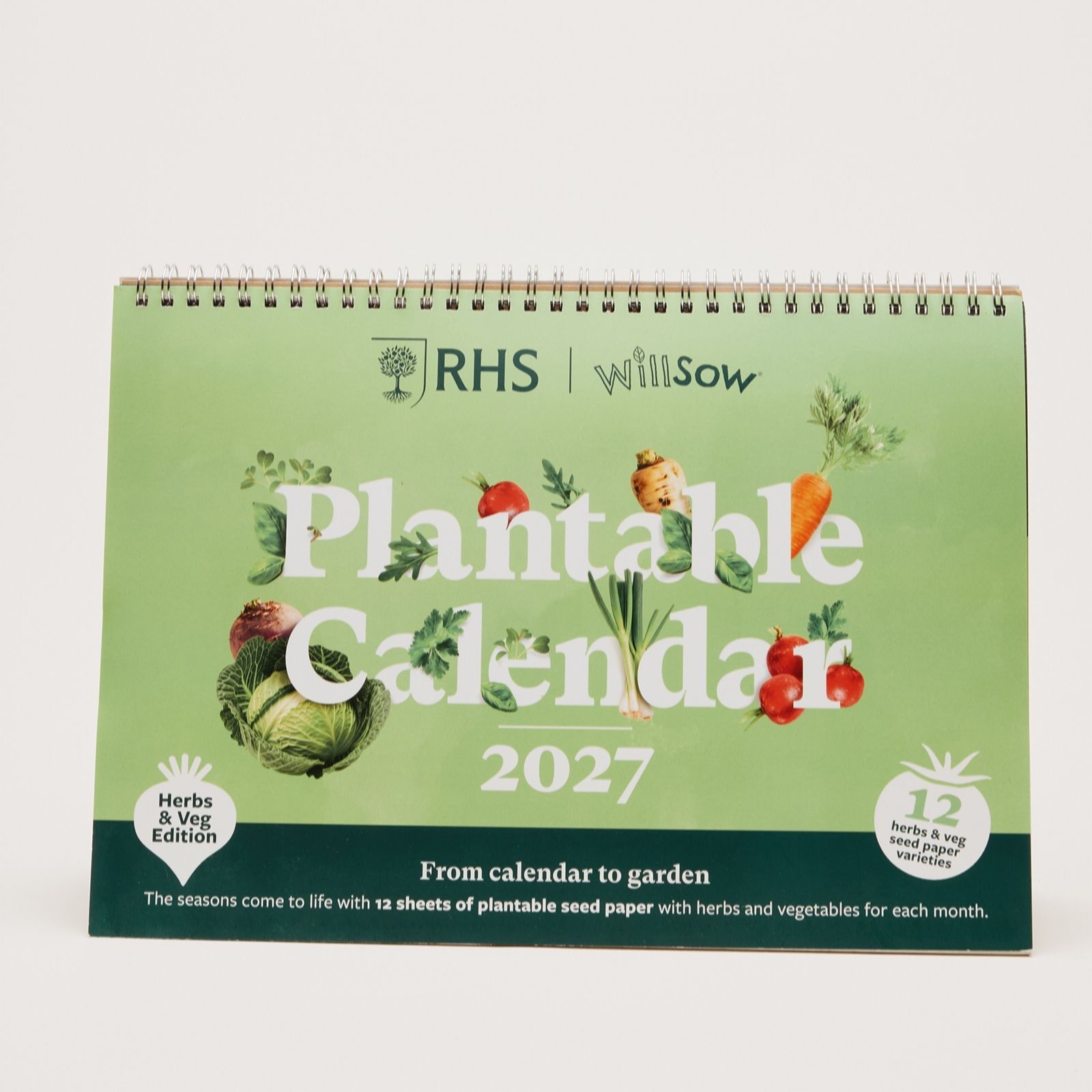 Willsow RHS 2027 A5 Vegetable & Herb Desk Calendar