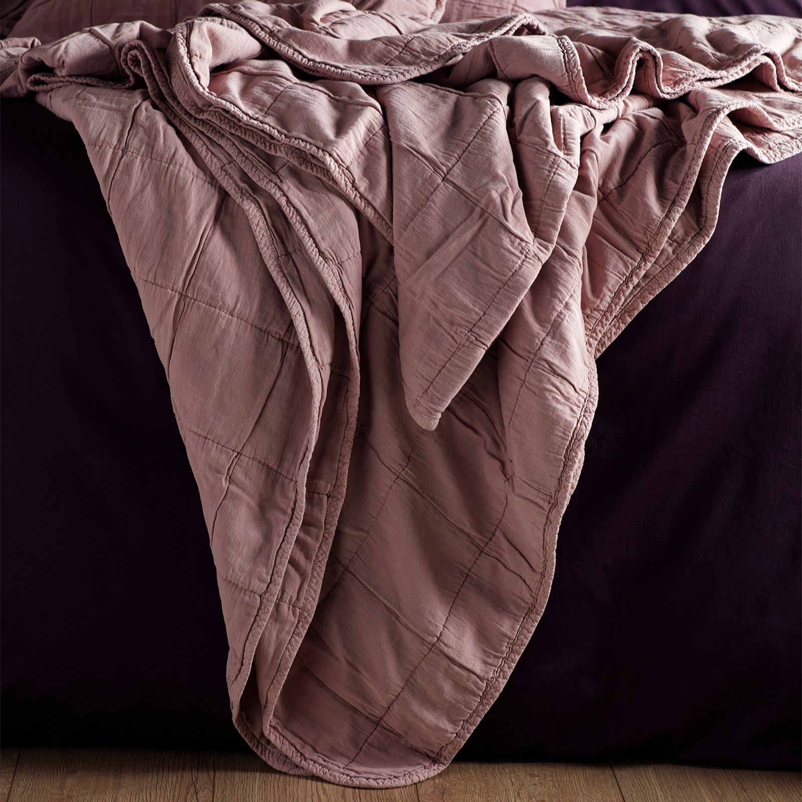 Secret Linen Store Finn 100% Cotton Quilted Throw