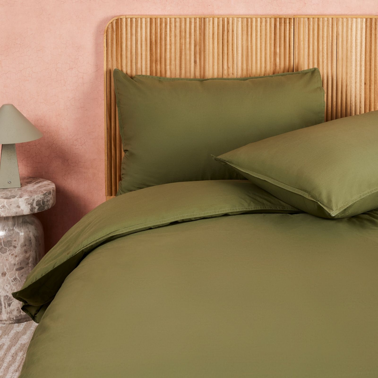 abode 100% Washed Cotton 3 Piece Duvet Set