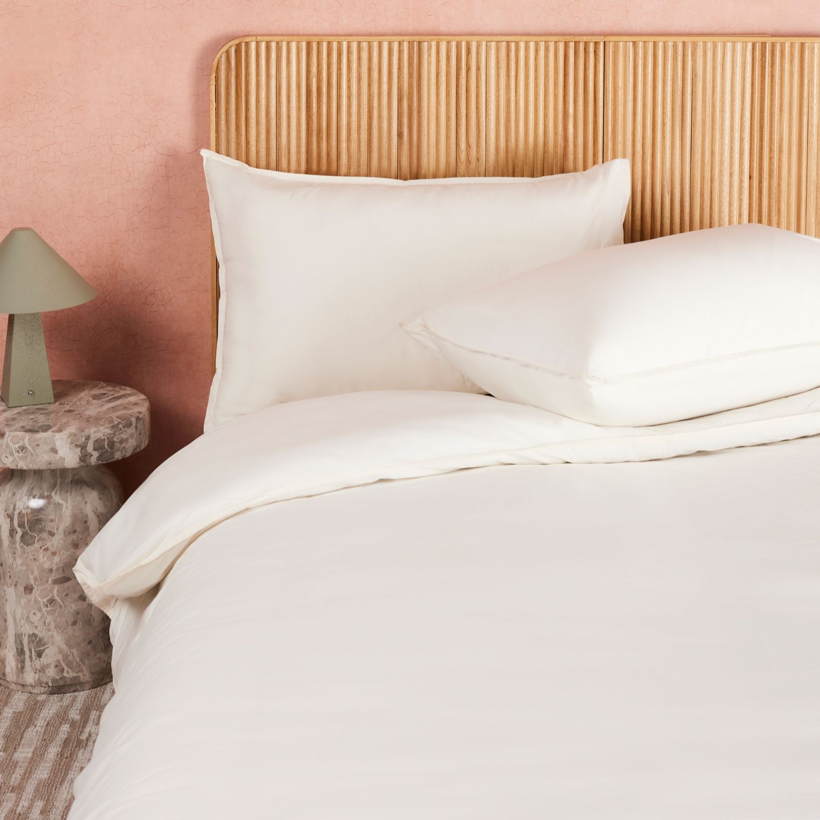 abode 100% Washed Cotton 3 Piece Duvet Set