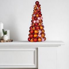 Home Stories 50cm Pre Lit Bauble Cone Tree