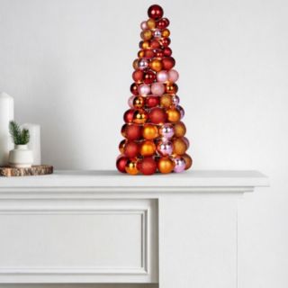 Home Stories 50cm Pre Lit Bauble Cone Tree