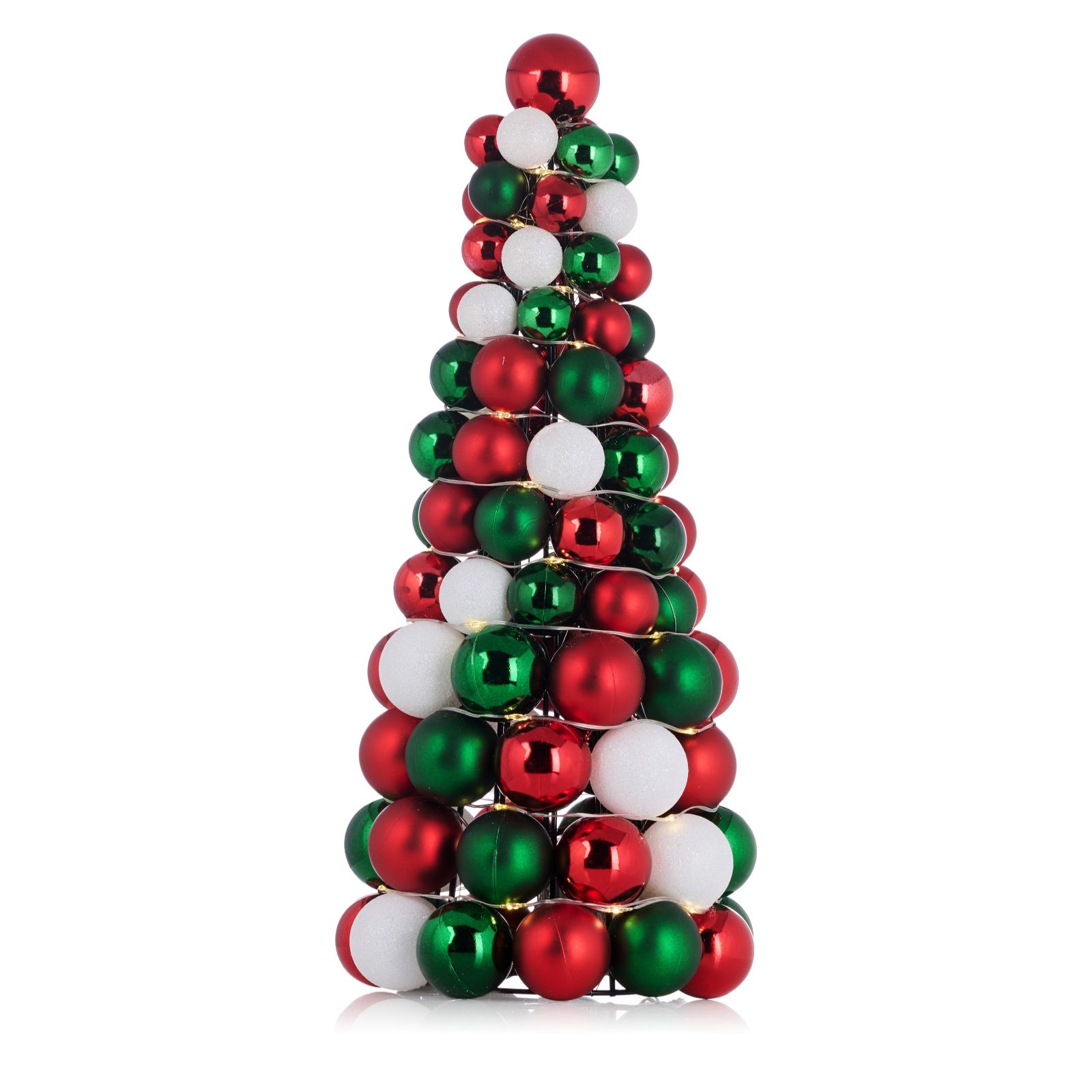 Home Stories 50cm Pre Lit Bauble Cone Tree