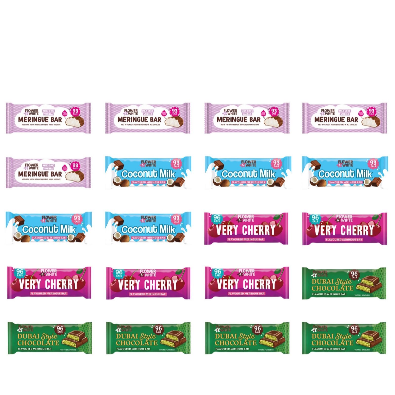 Flower & White 20 Piece Chocolate Indulgence  Meringue Bar Selection