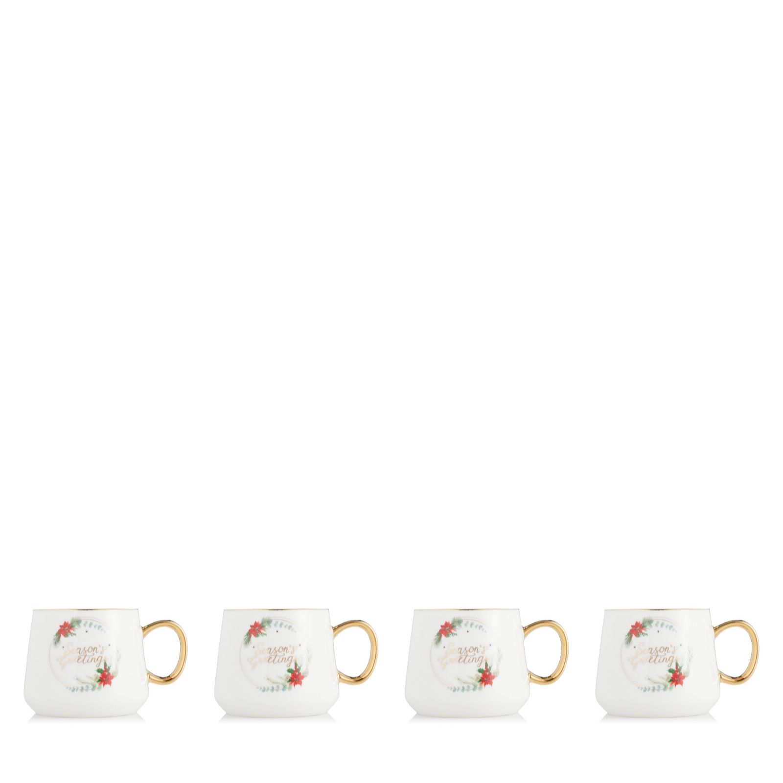 S By Sara Davies Set of 4 Christmas Mugs