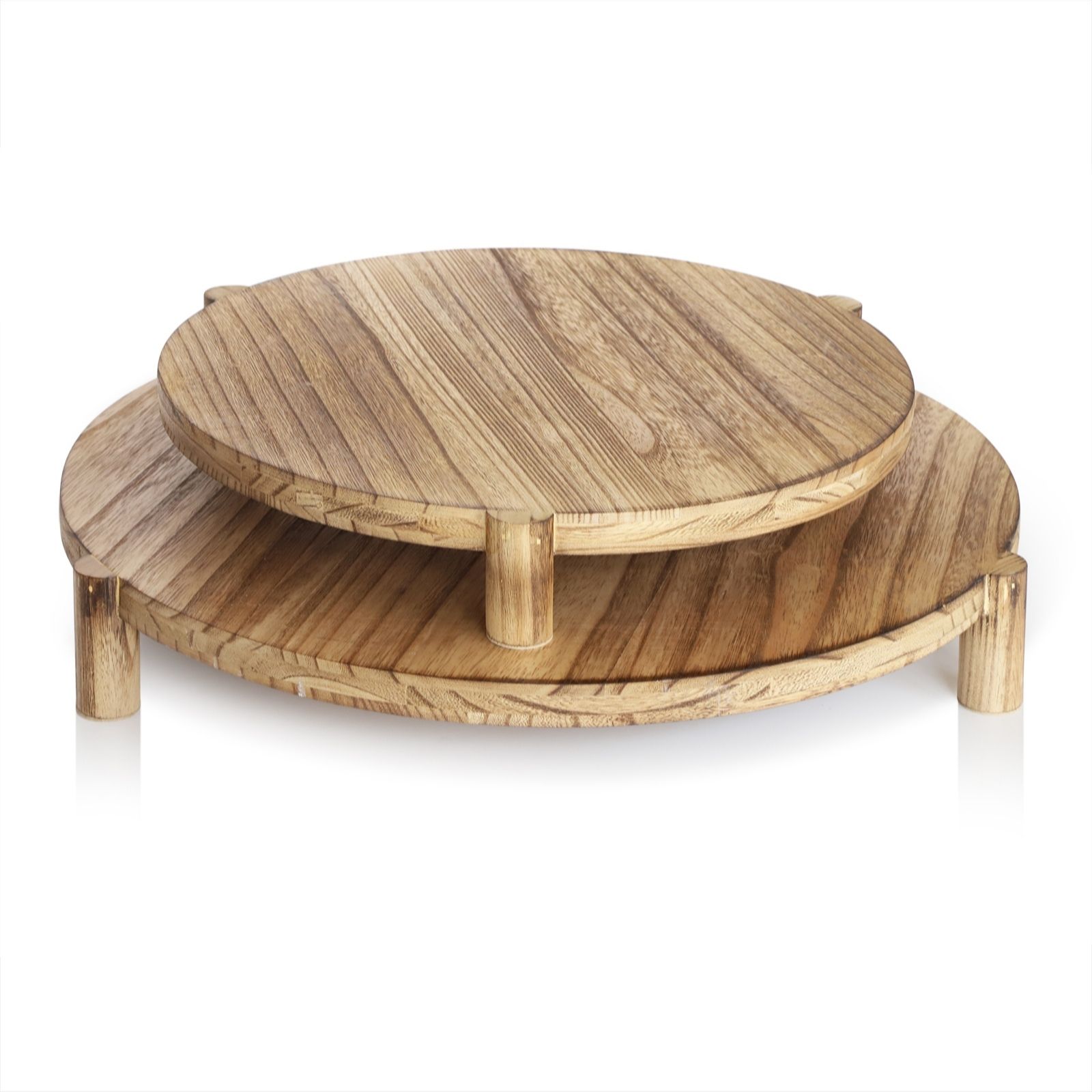 Garden Stories Set of 2 Large Wood Serving Trays