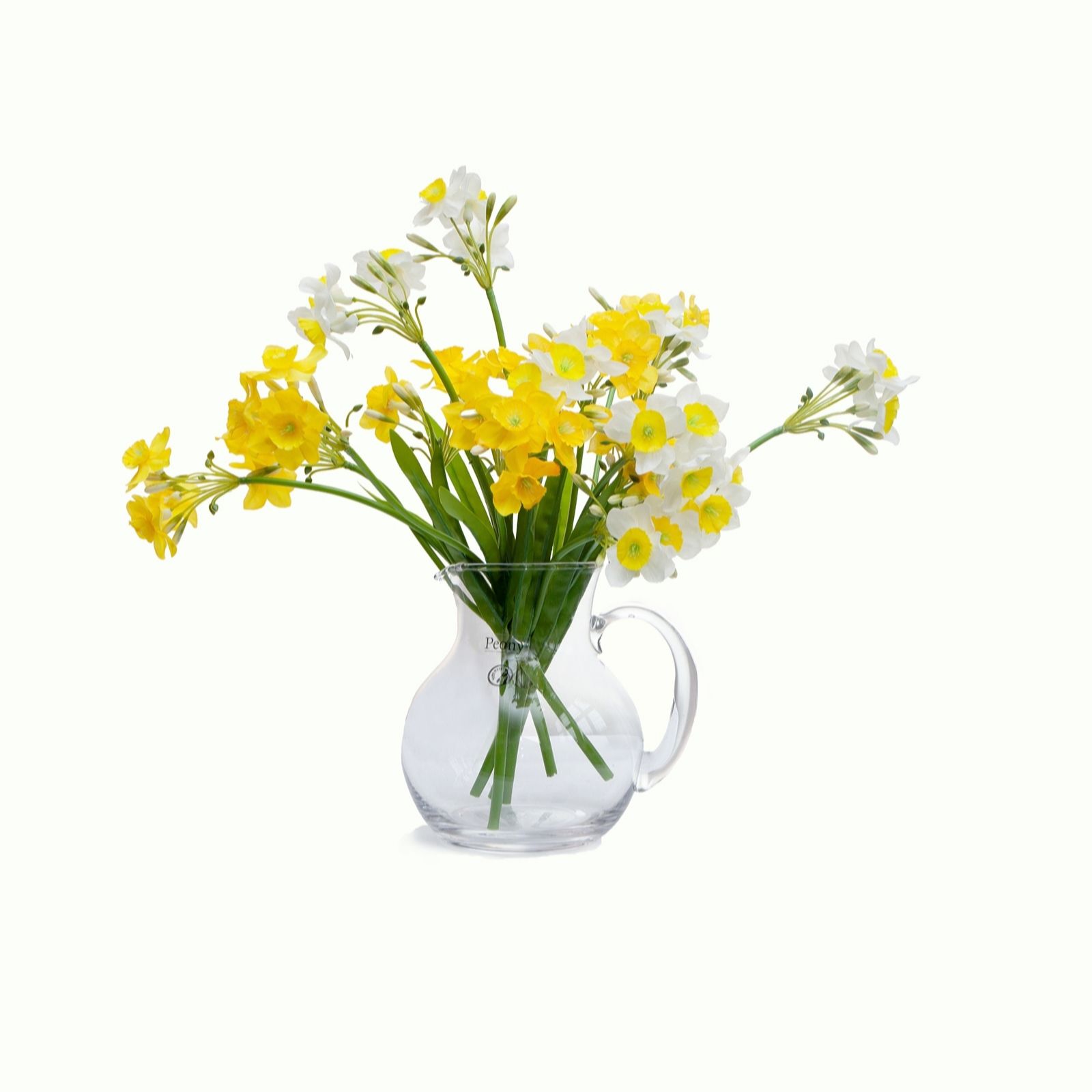 Peony Flowers in Glass Jug