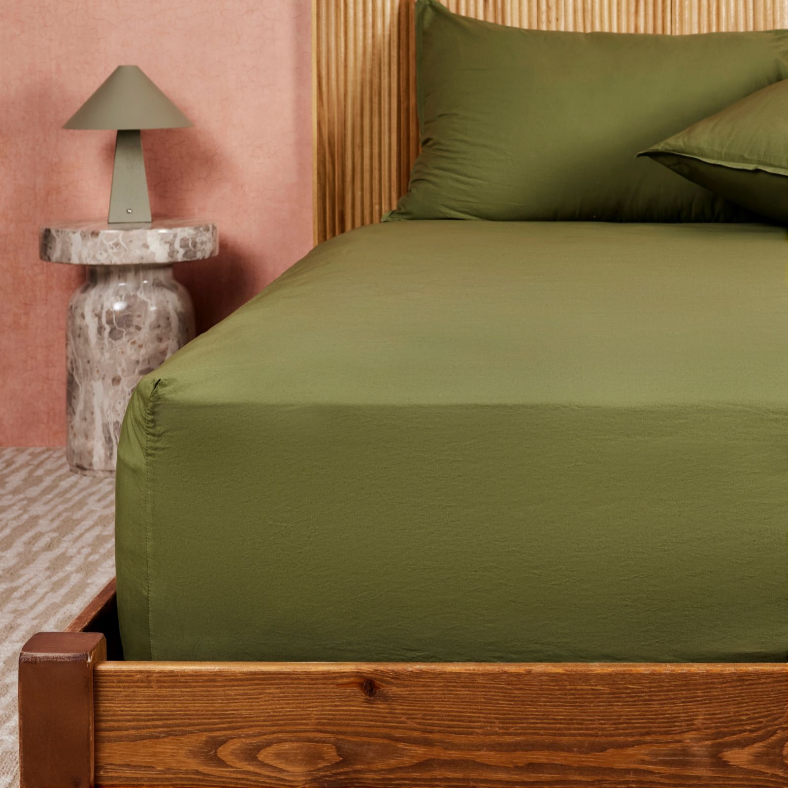 abode 100% Washed Cotton Fitted Sheet