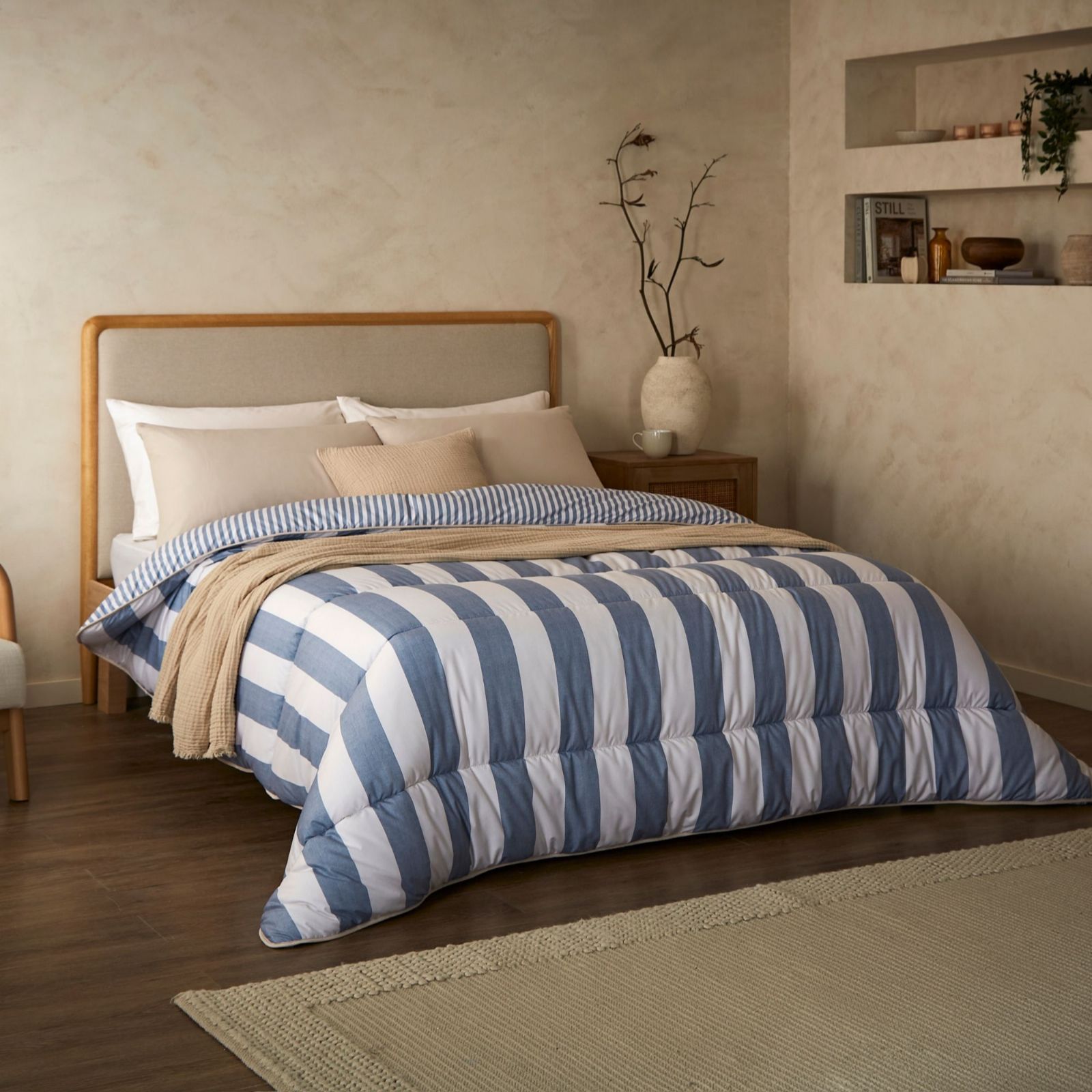 Night Lark Herringbone Stripe Coverless 10.5 Tog Duvet & Pillowcase Set