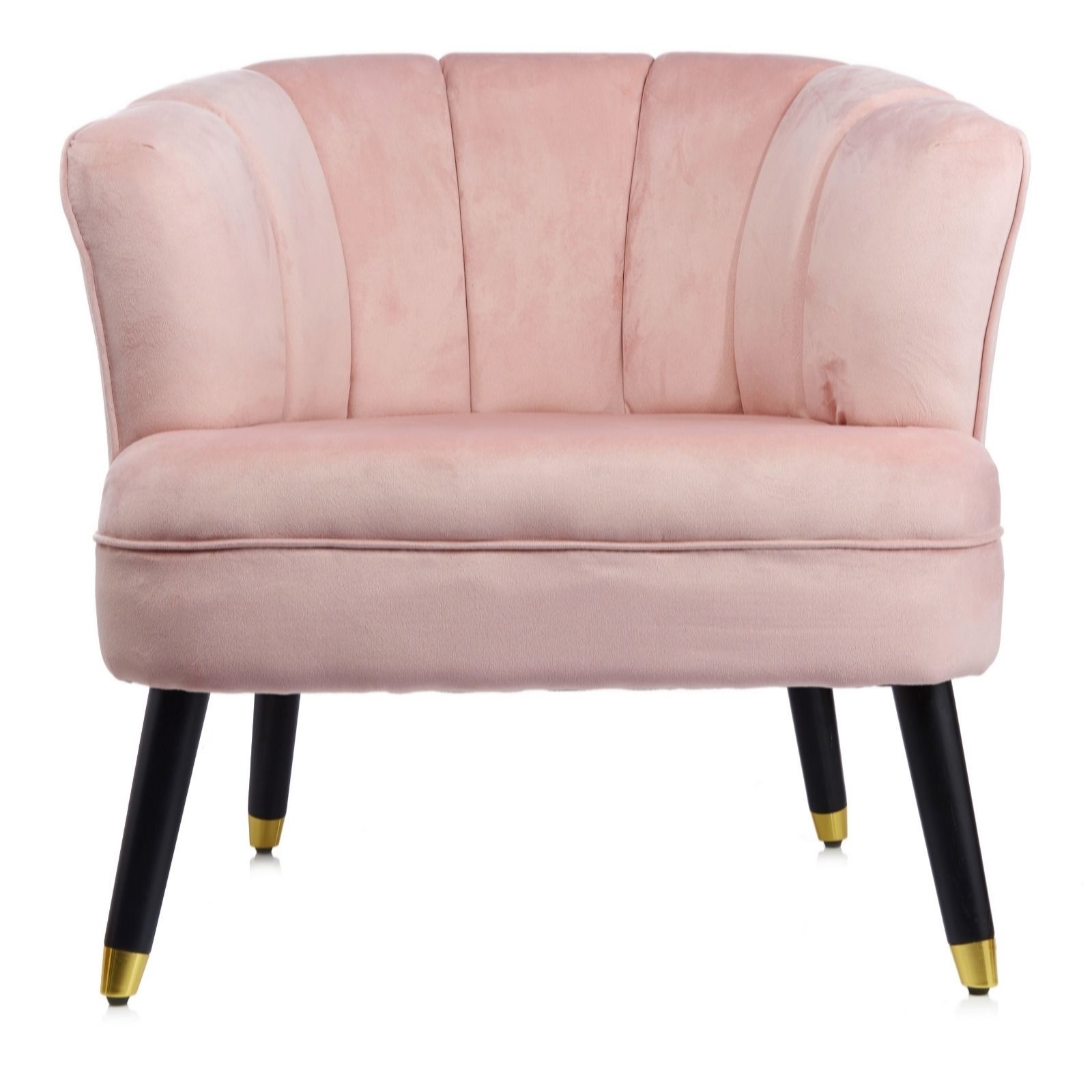 Outlet My Home Stories Velvet Armchair with Gold Tipped Legs QVC UK
