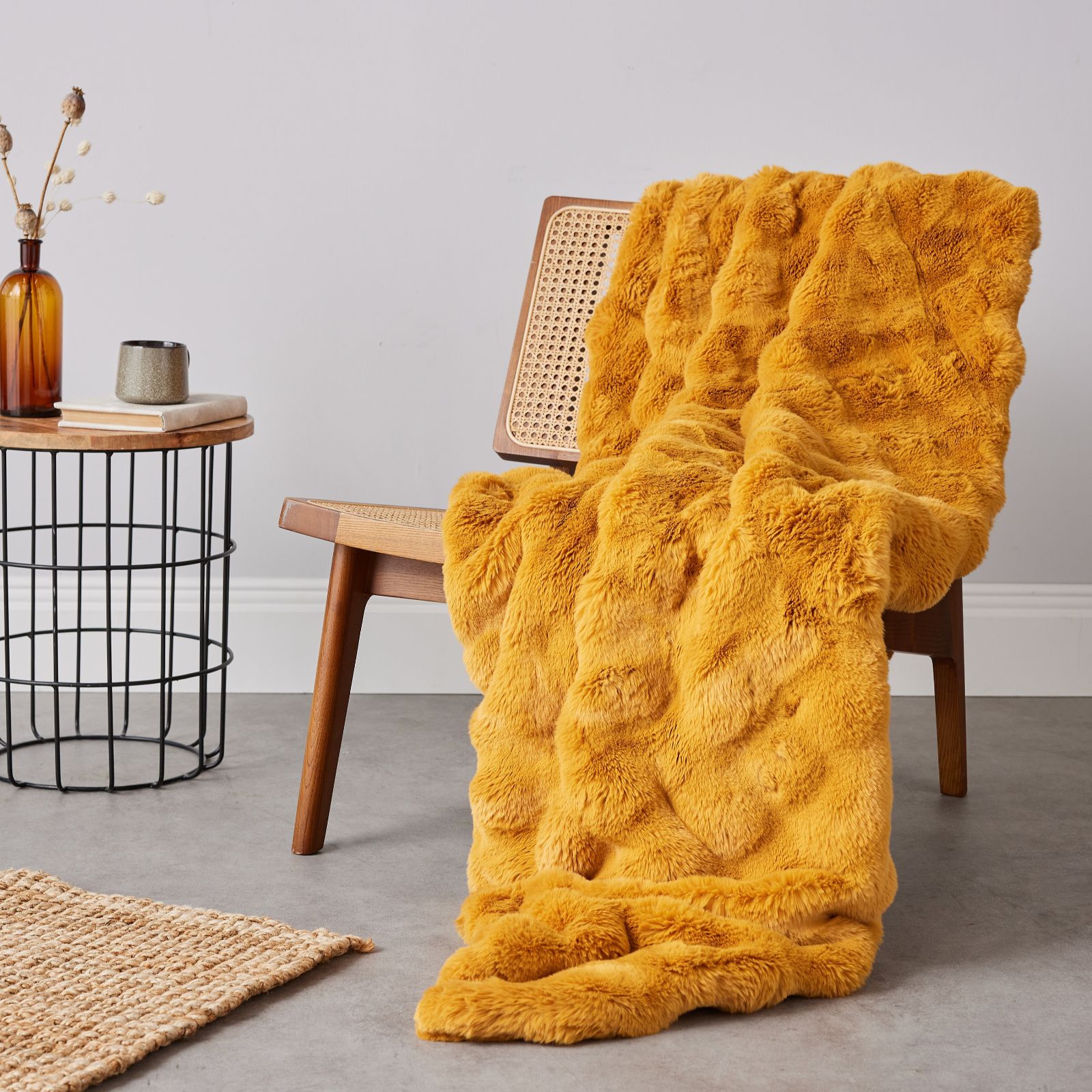 Cozee Home Giftable Textured Luxury Faux Fur Throw