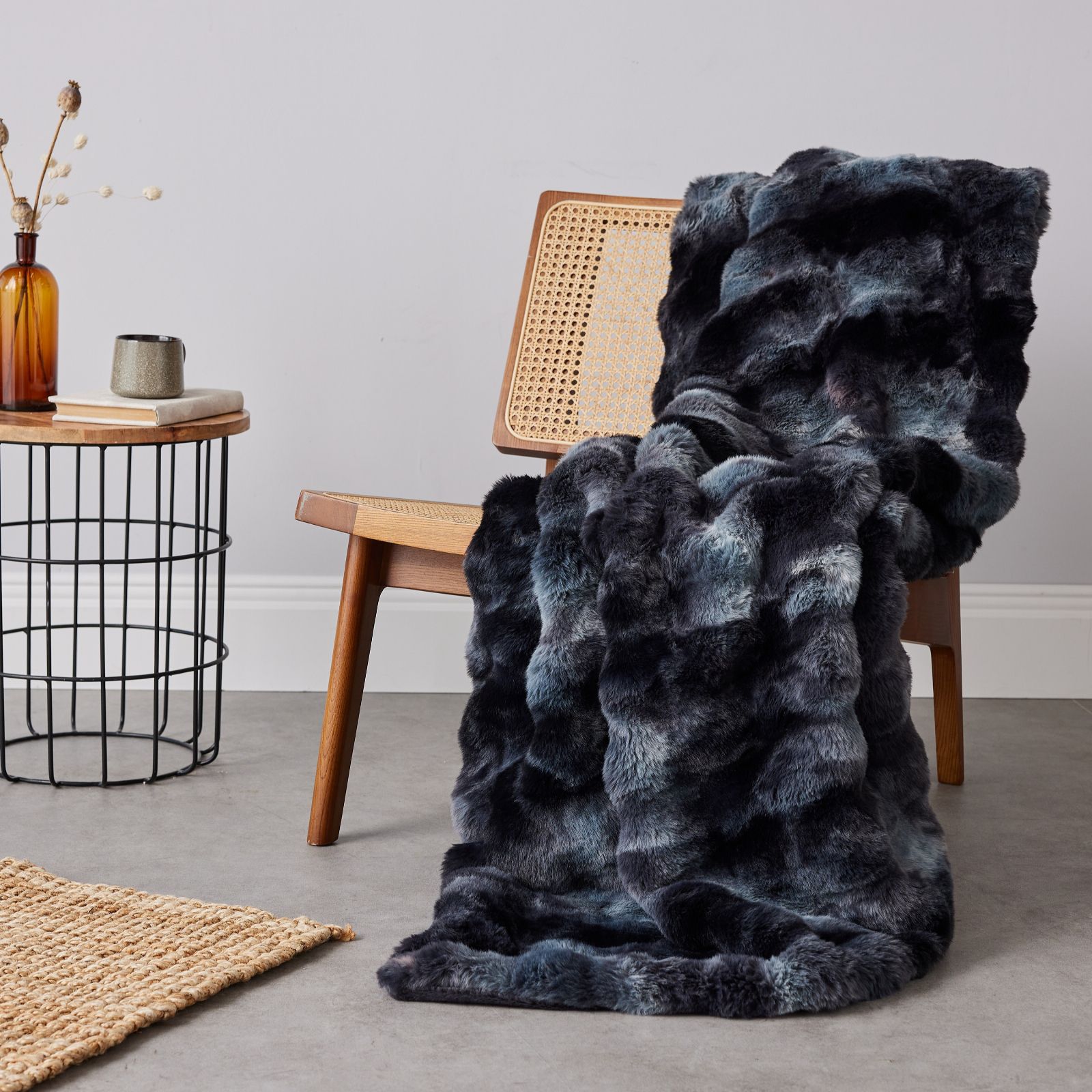 Cozee Home Giftable Textured Luxury Faux Fur Throw