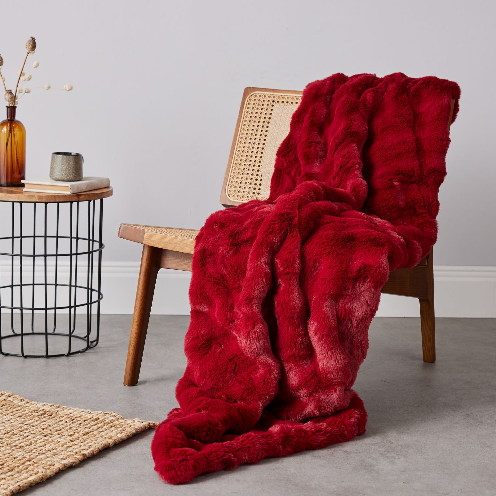Cozee Home Giftable Textured Luxury Faux Fur Throw