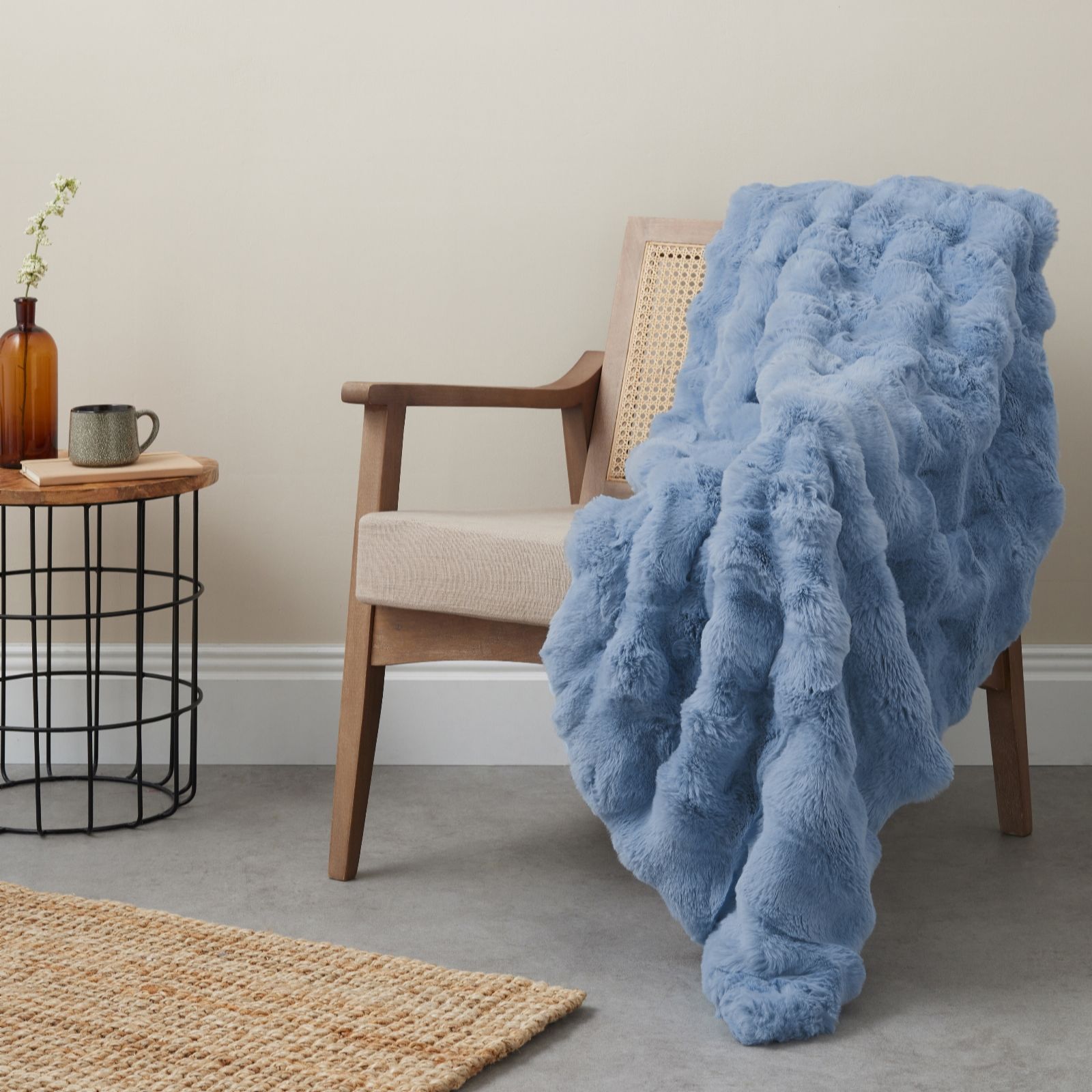 Cozee Home Giftable Textured Luxury Faux Fur Throw