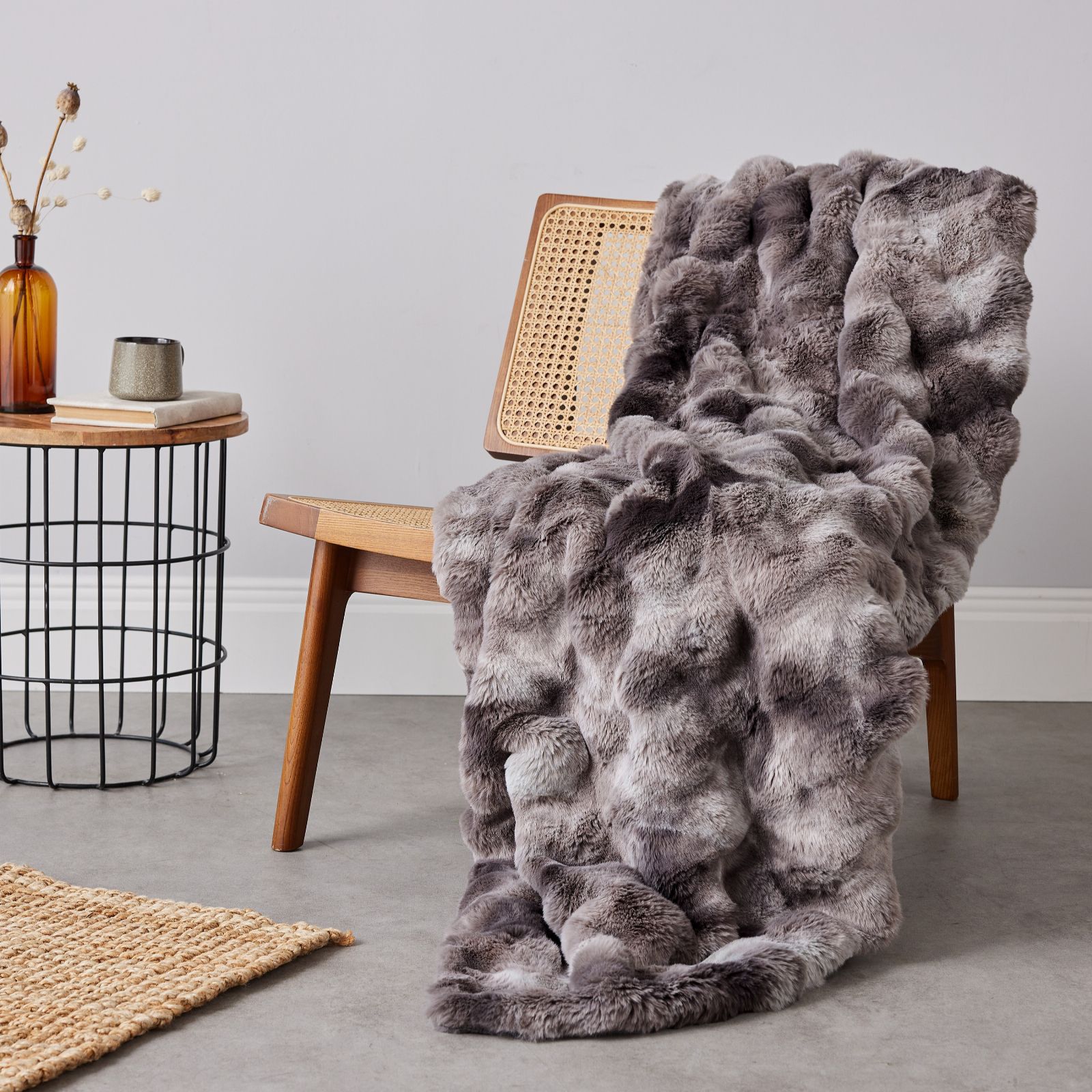 Cozee Home Giftable Textured Luxury Faux Fur Throw