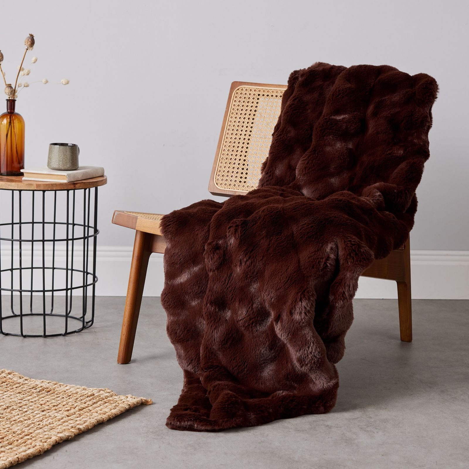 Cozee Home Giftable Textured Luxury Faux Fur Throw